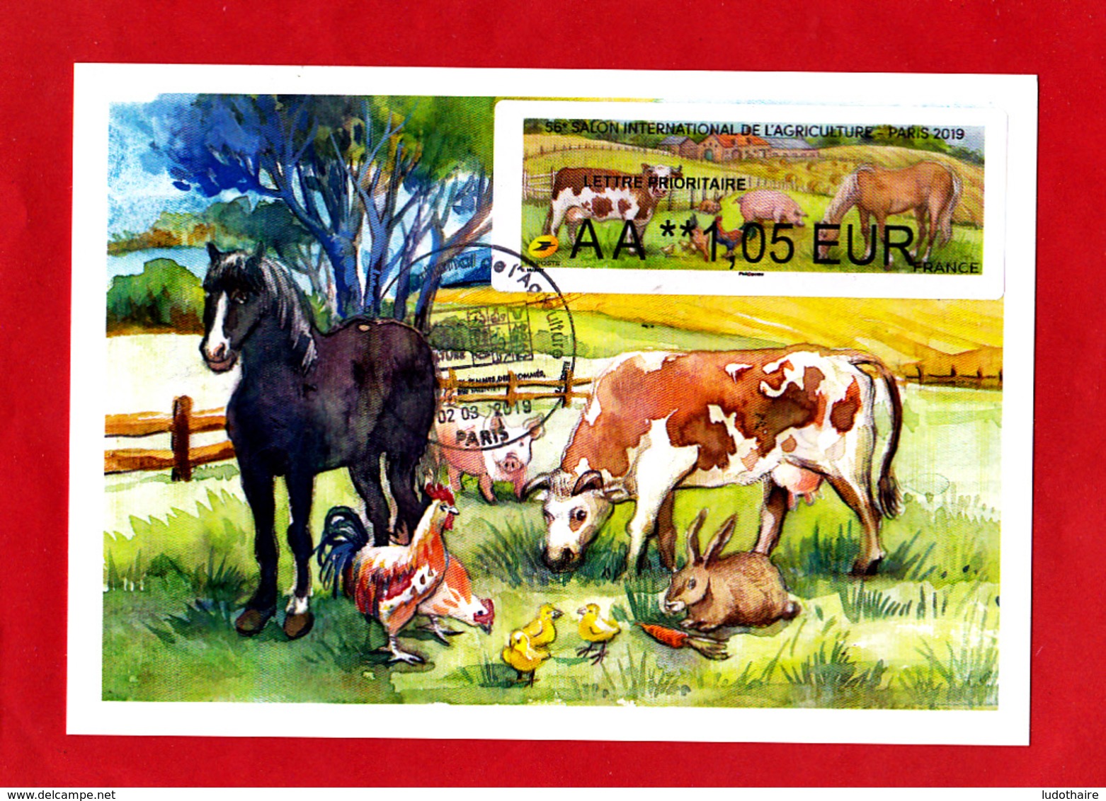 Atm-Lisa /  Lettre Prio, AA  1.05 € Oblitération 23/02/19 Salon De L'Agriculture 2019 - 2010-... Vignettes Illustrées