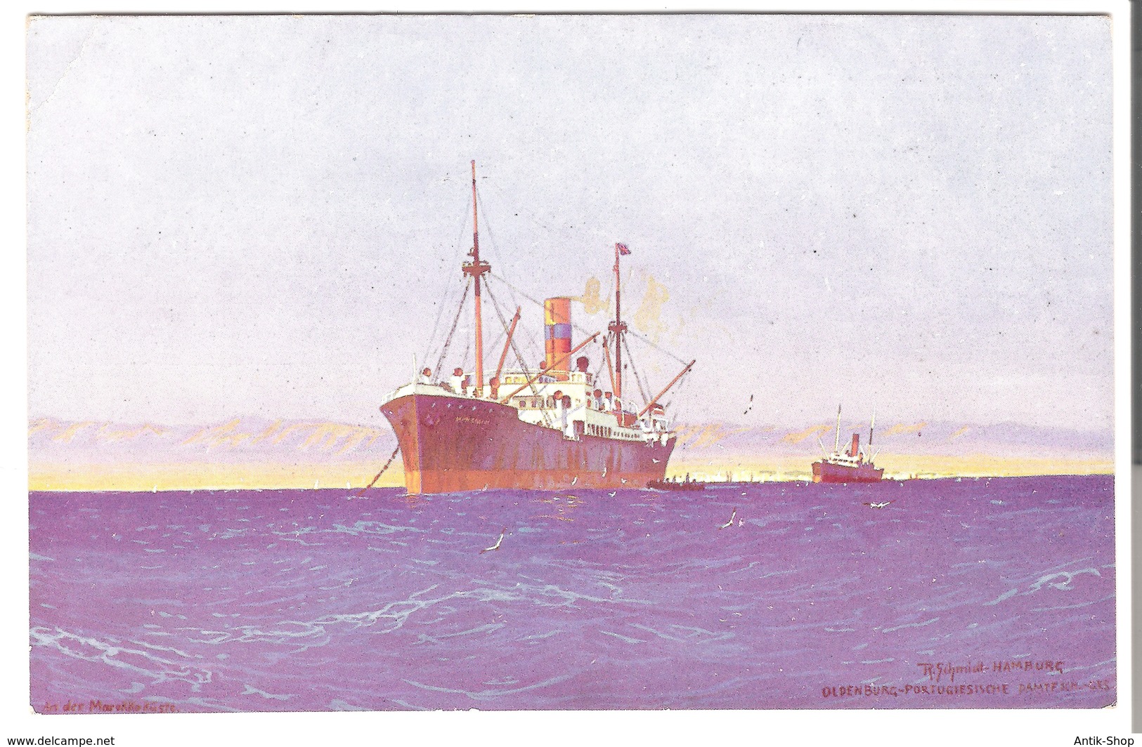 6 Postkarten mit Ozeanriesen/Schiffen Gerahmt von ca. 1920 (785)  Preis reduziert