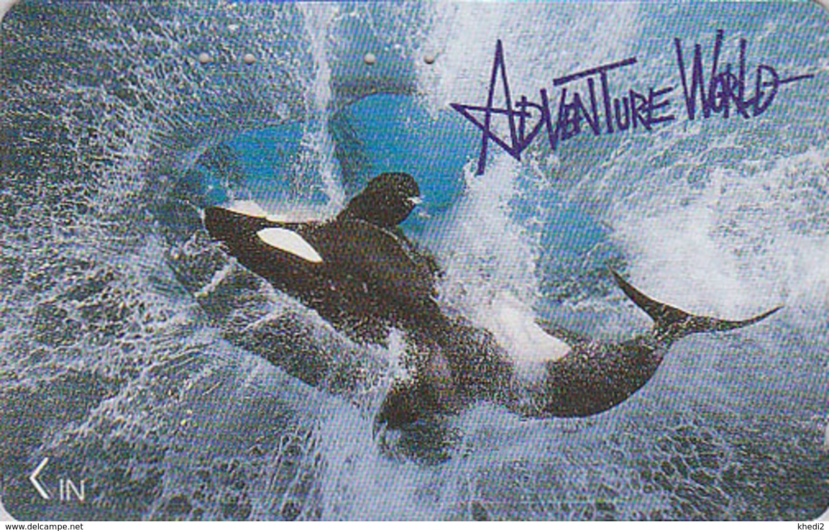 Télécarte Japon / 110-011 - ANIMAL - BALEINE ORQUE ** Série ADVENTURE WORLD ** - ORCA WHALE Japan Phonecard - 335 - Delfines