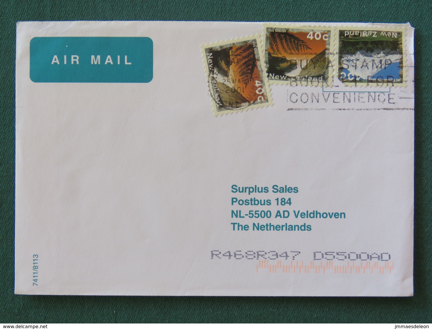 New Zealand 2001 Cover To Holland - Landscapes Mountain - Lettres & Documents