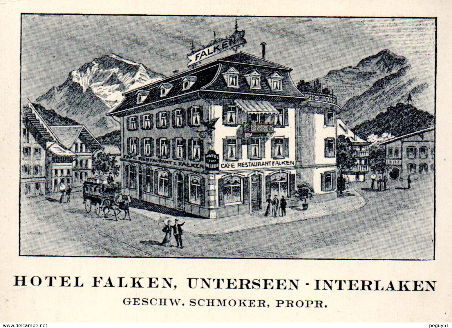 Suisse. Unterseen (Interlaken). Hôtel Franken, Café-Restaurant.( Geschwister Schmoker) - Unterseen