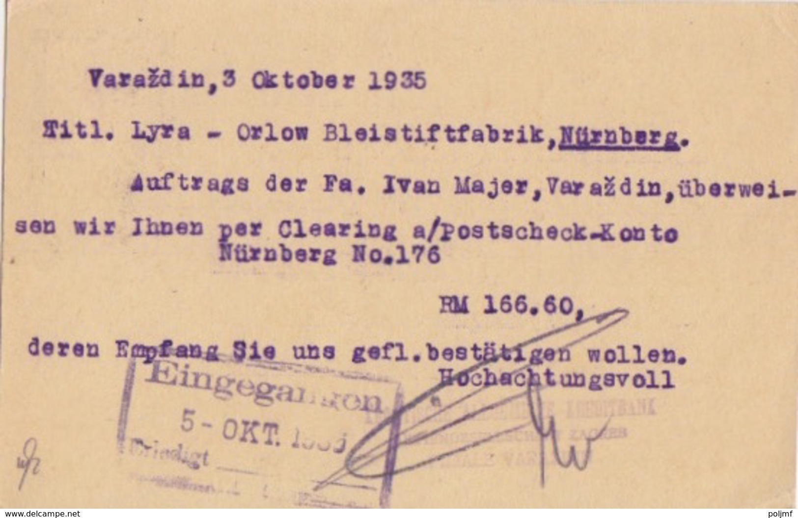 Yougoslavie, Entier 1d75 Carmin (commémoration De La Mort D'Alexandre 1°), Obl Varazdin Le 3 X 35 Pour L'Allemagne - Postal Stationery