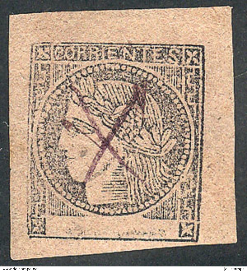 ARGENTINA: GJ.13, Dull Rose, With Violet Pen Cancel, VF Quality! - Corrientes (1856-1880)
