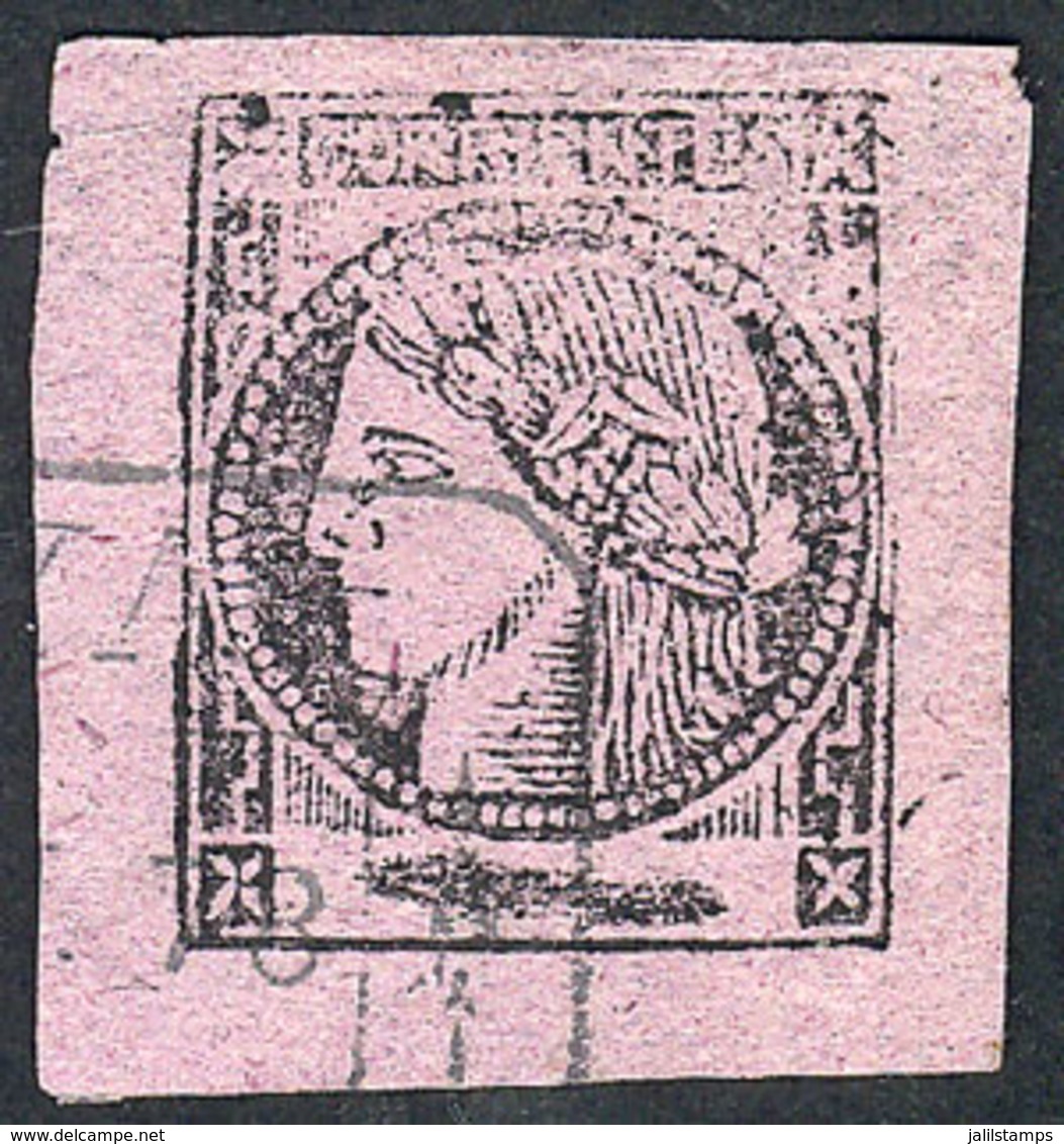 ARGENTINA: GJ.15, Dark Lilac, With Rectangular Datestamp Of GOYA (+100%), Excellent! - Corrientes (1856-1880)