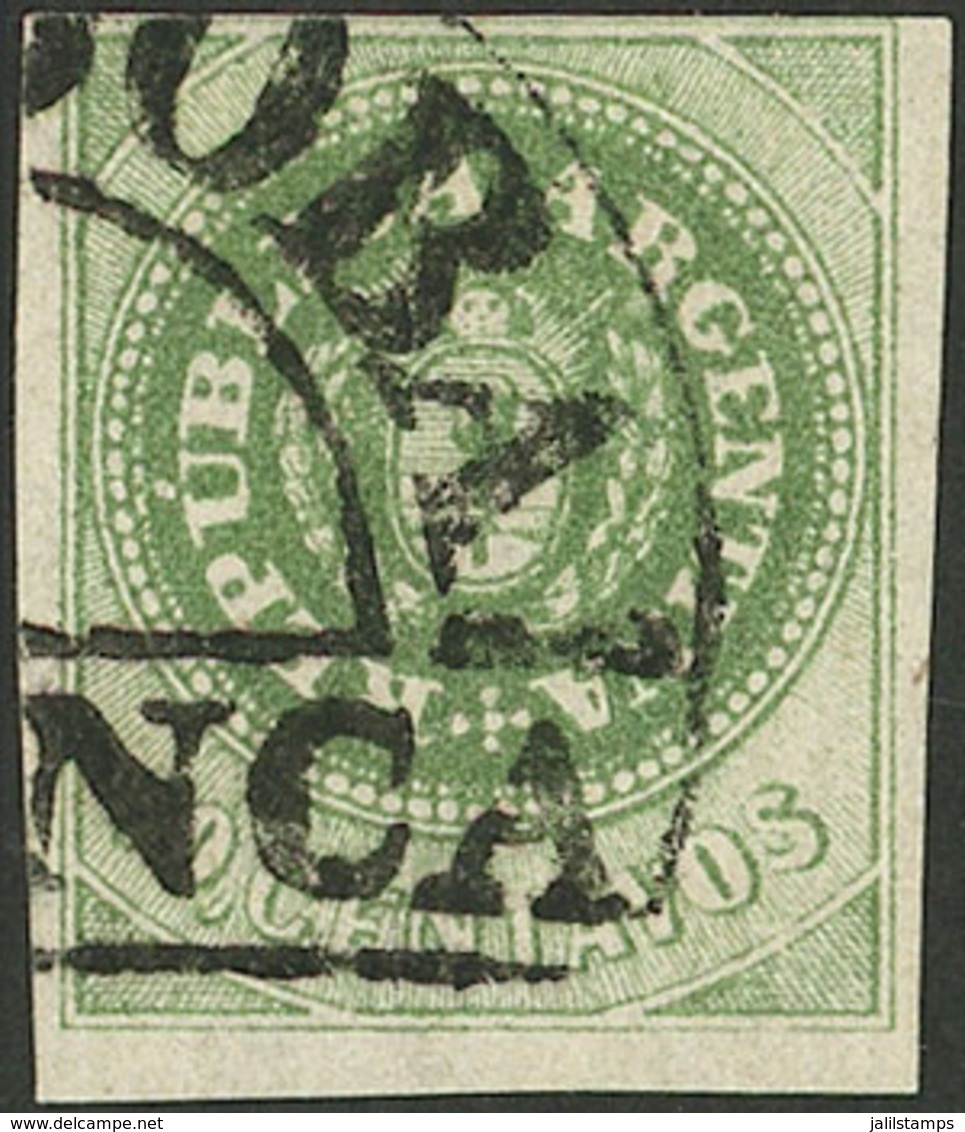 ARGENTINA: GJ.8A, 10c. OLIVE Green, Used In Córdoba, VF, Rare Color! - Gebruikt