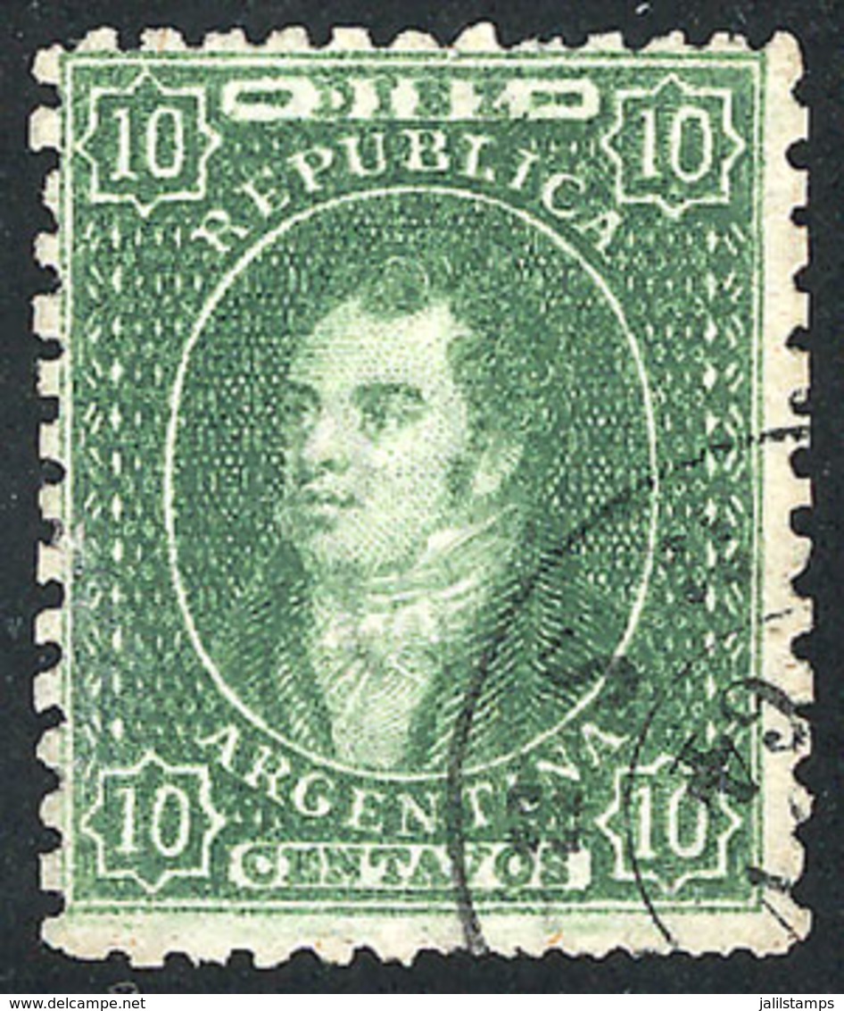 ARGENTINA: GJ.21, 10c. Clear Impression, Spectacular Example! - Used Stamps
