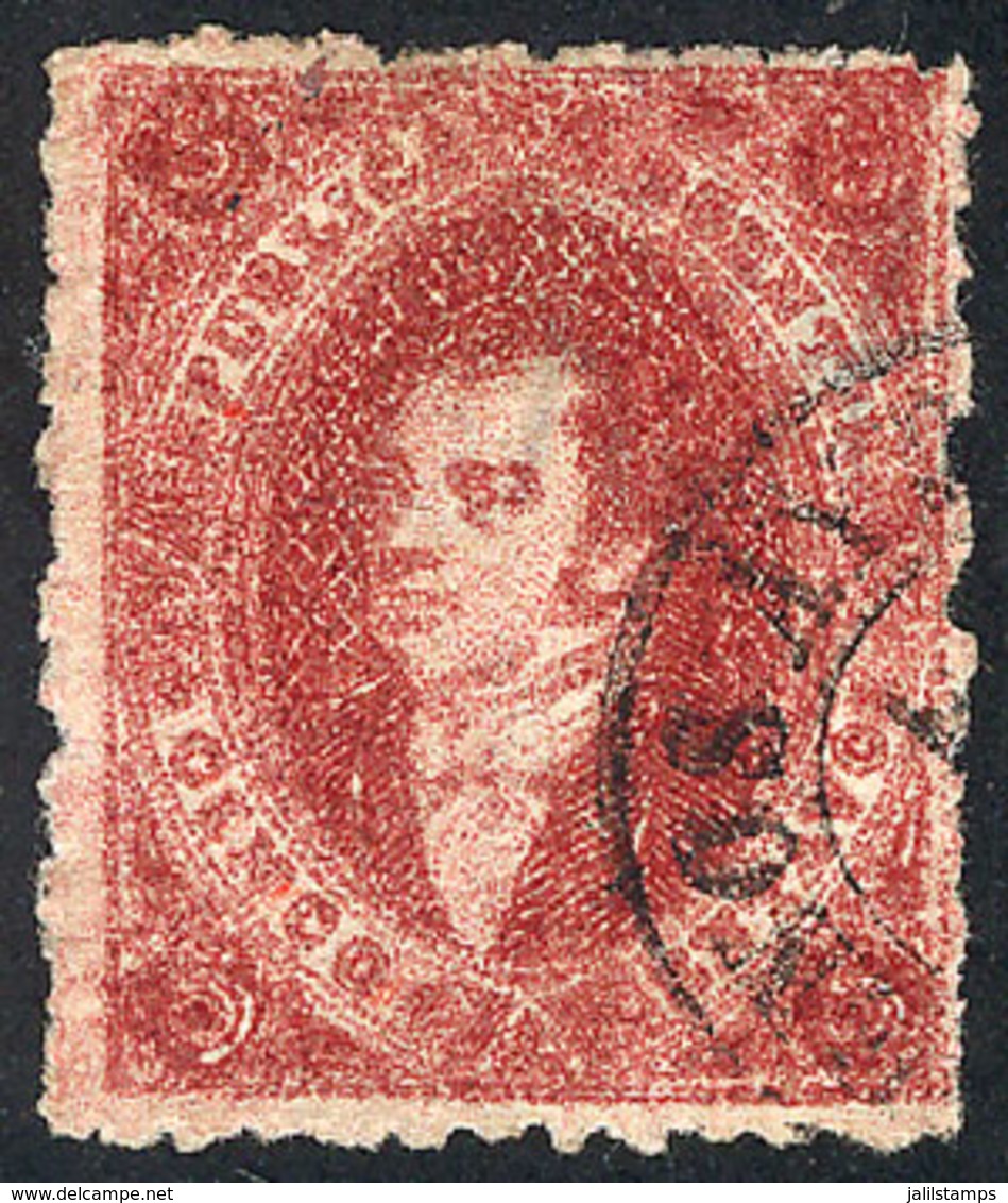 ARGENTINA: GJ.26A, 5th Printing, PURPLE-CARMINE Color, Superb Example! - Used Stamps