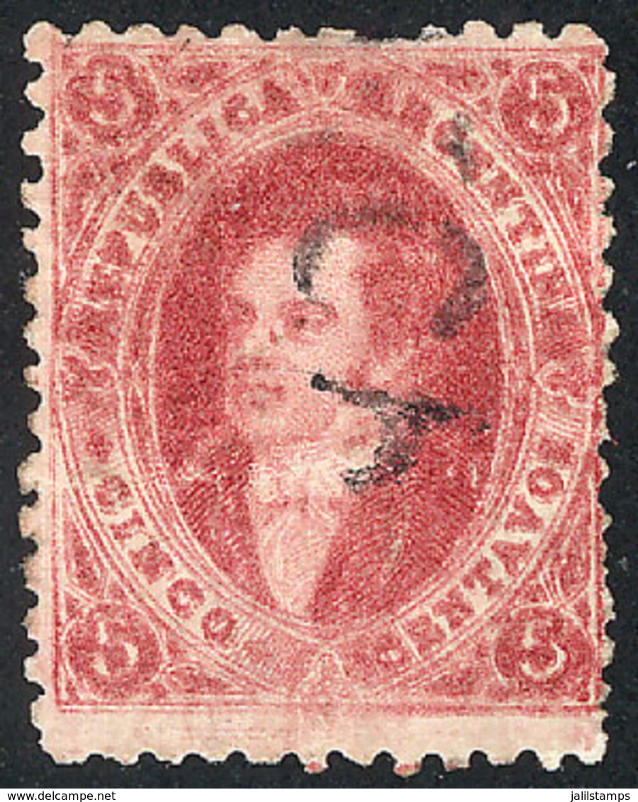 ARGENTINA: GJ.33b, 7th Printing Perforated, Partial DOUBLE IMPRESSION Variety (left Half), With Perforations All Around, - Used Stamps