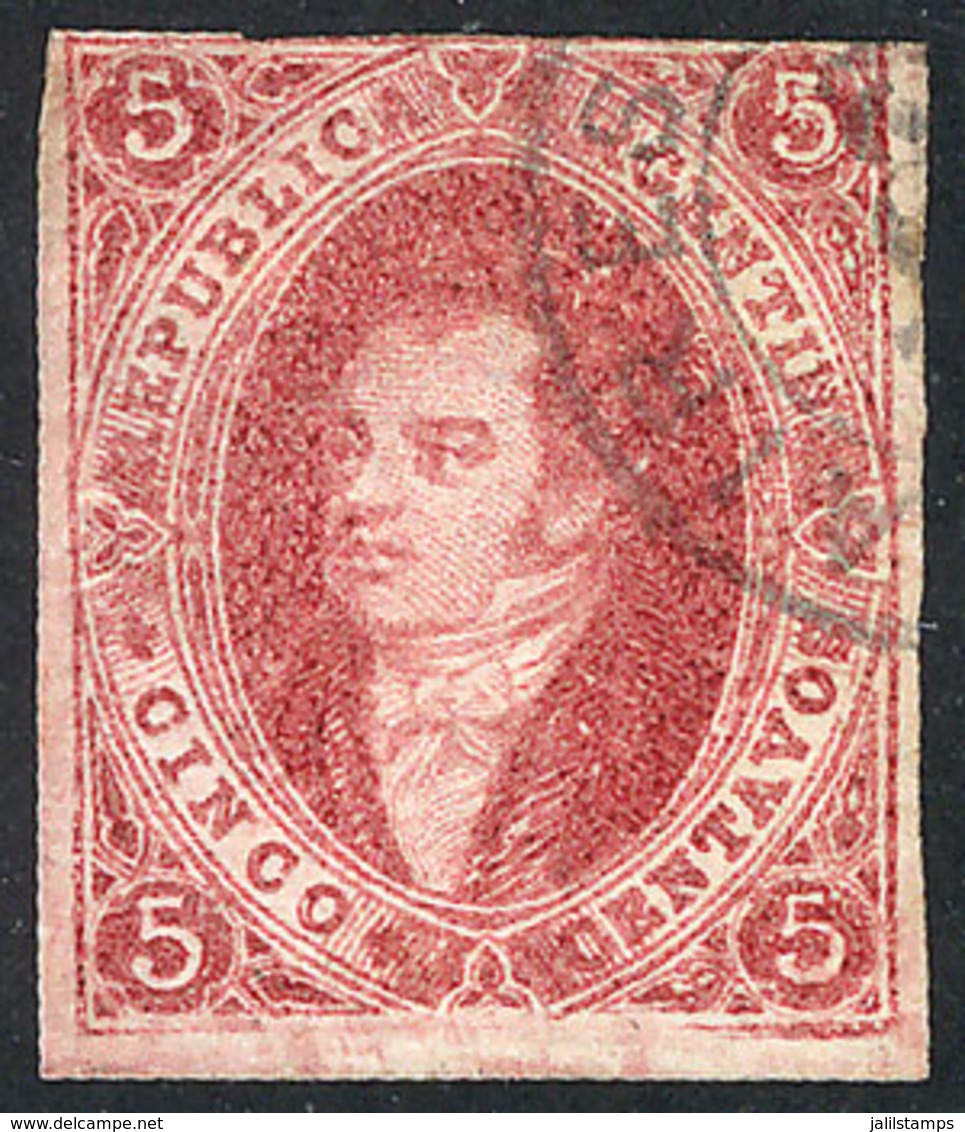 ARGENTINA: GJ.34, 8th Printing, CLEAR IMPRESSION (very Rare), With Variety "frame Line Broken At Bottom", VF Quality, Si - Used Stamps