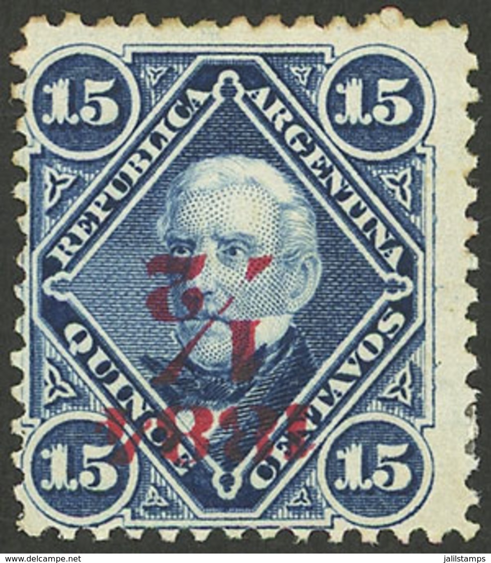 ARGENTINA: GJ.72h, With INVERTED Overprint, Mint Original Gum, VF Quality! - Unused Stamps