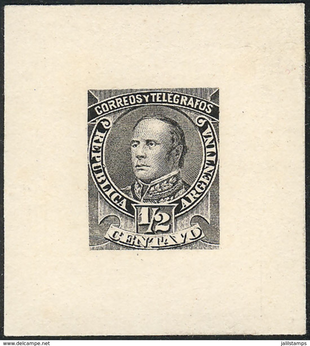 ARGENTINA: GJ.97, 1889 ½c. Urquiza, Die Proof Of The FIRST STAGE In The Evolution Of The Design (with Accent Over The E  - Nuovi