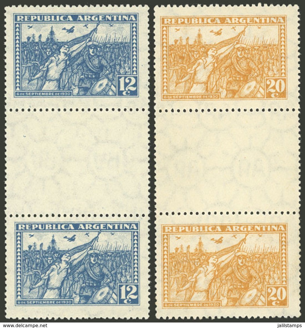 ARGENTINA: GJ.683EH + 684EH, Gutter Pairs, Mint With Tiny And Almost Invisible Hinge Marks, Superb! - Nuevos