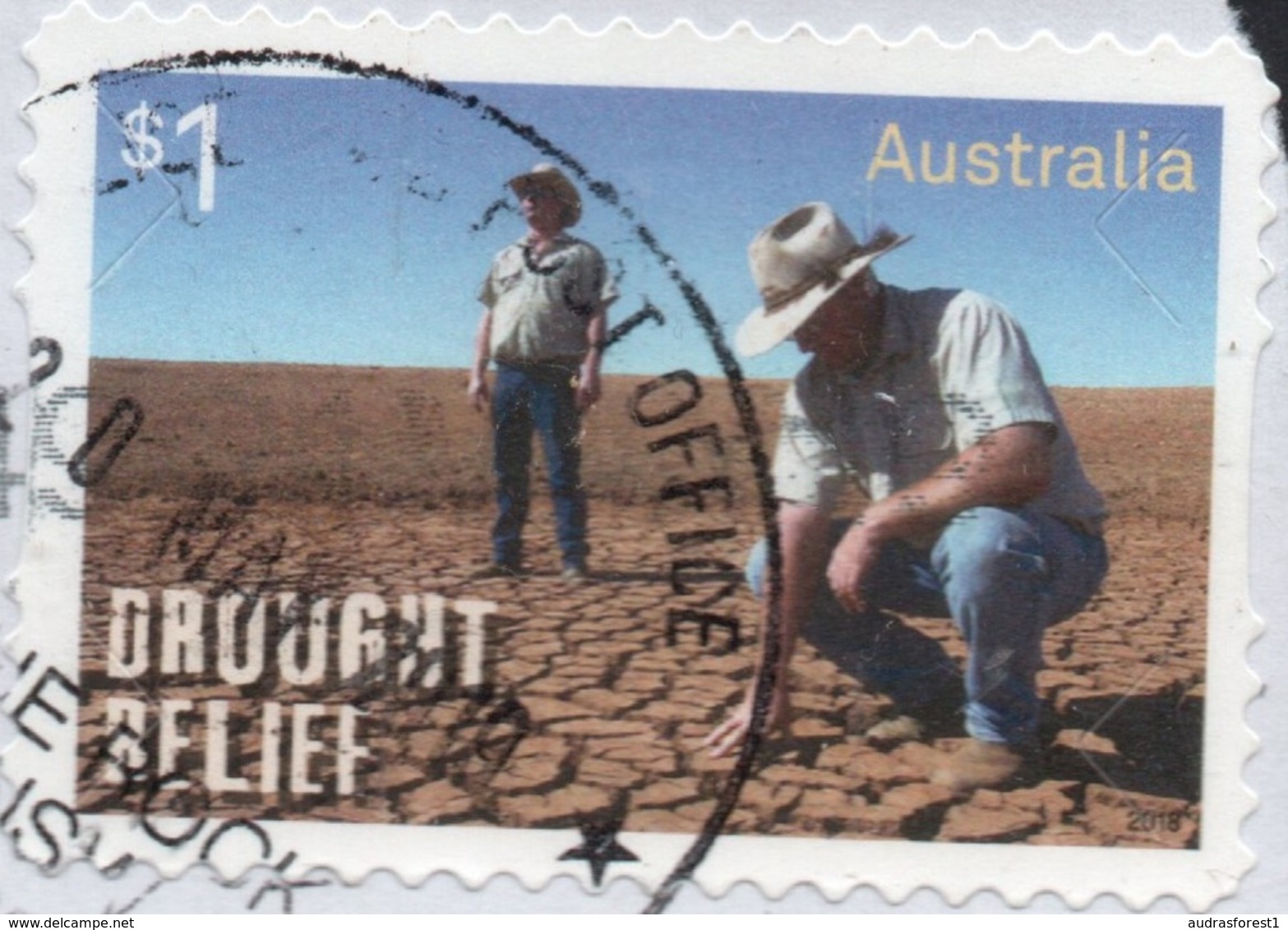 2018 $1.00 Value AUSTRALIA Drought Relief Postally Used Stamp On Paper - Collections