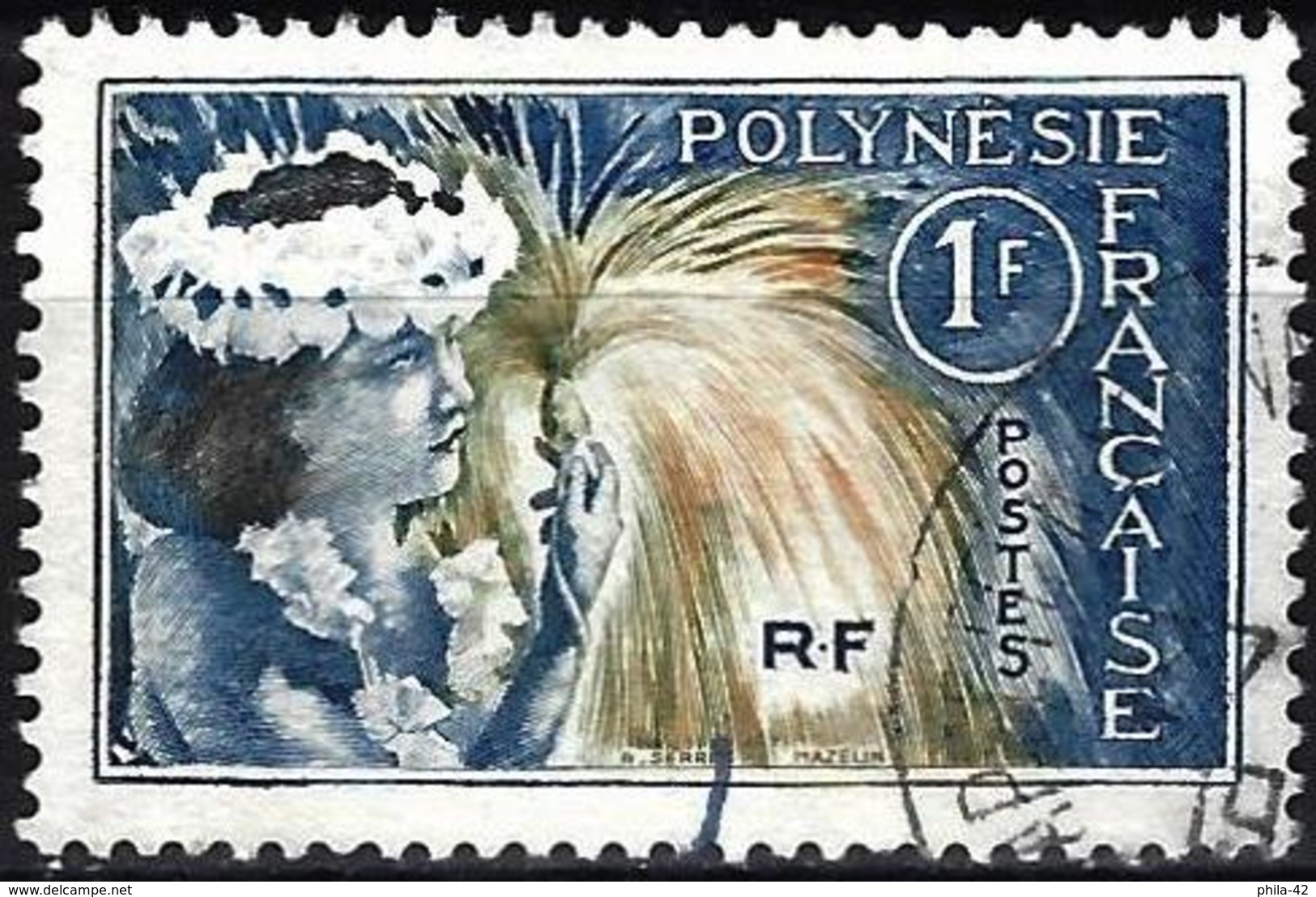 French Polynesia 1964 - Mi 33 - YT 27 ( Tahitian Dancer ) - Used Stamps