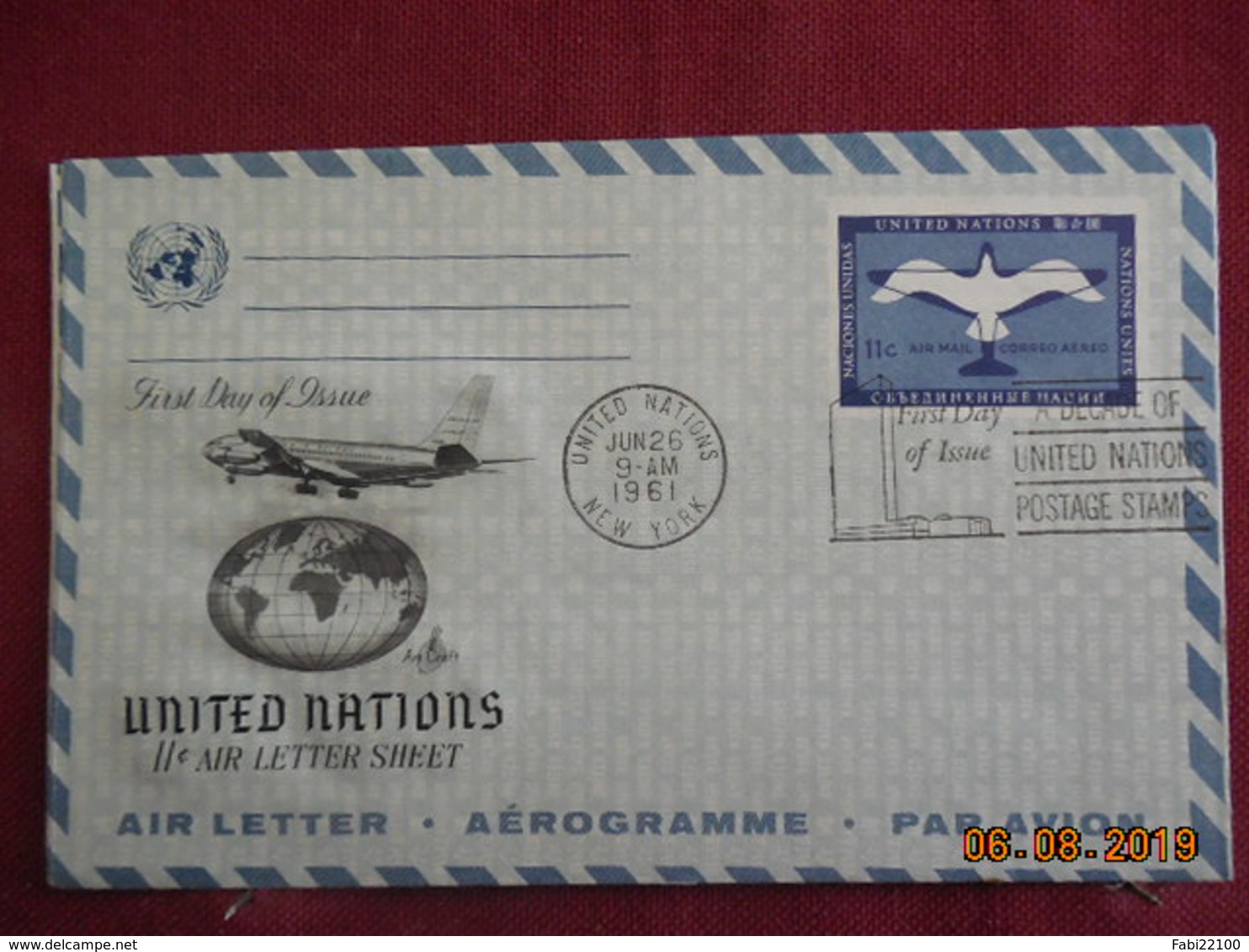 Aerogramme De 1961 De ONU - Lettres & Documents