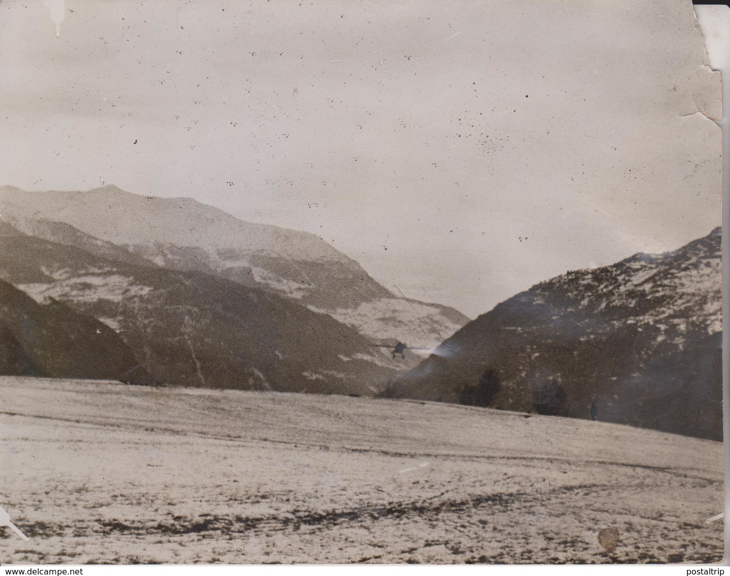 CHAVEZ TRAVERSÉE  LES ALPES  20*16CM Fonds Victor FORBIN 1864-1947 - Aviación