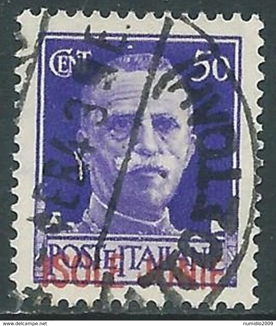 1941 ISOLE JONIE USATO EFFIGIE 50 CENT - RA16 - Ionian Islands