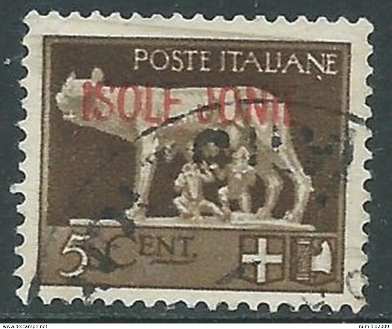 1941 ISOLE JONIE USATO LUPA 5 CENT - RA16 - Ionian Islands