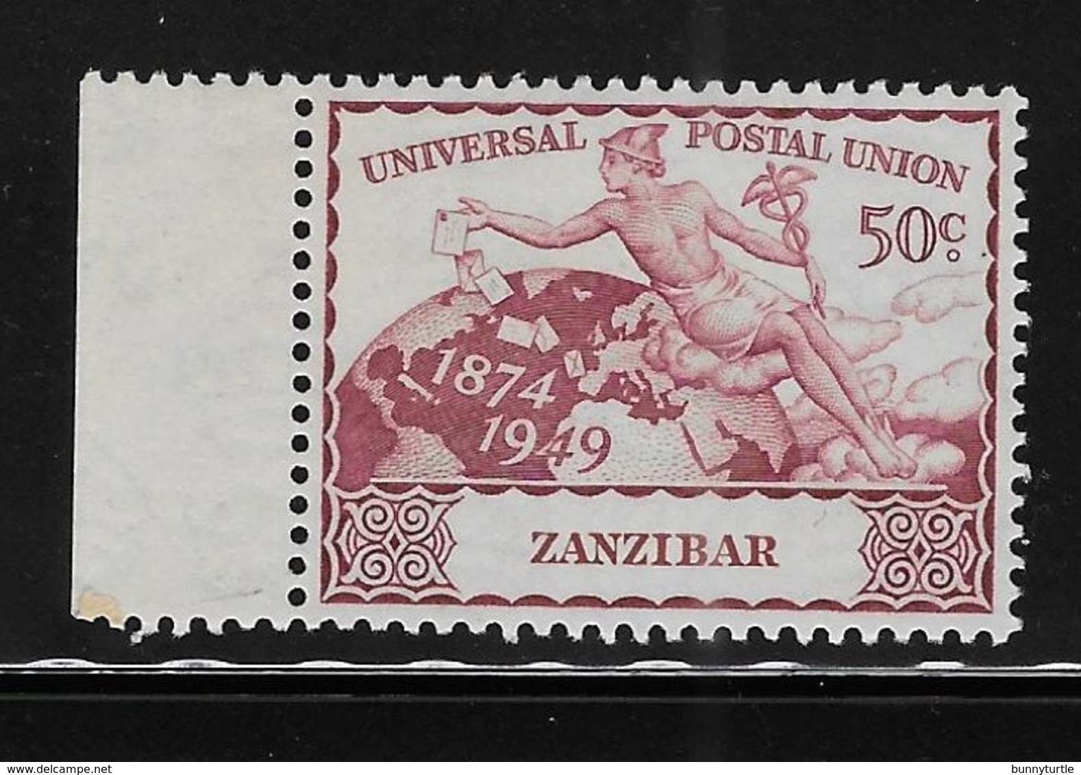 Zanzibar 1949 UPU Universal Postal Union 50c MLH - Zanzibar (...-1963)