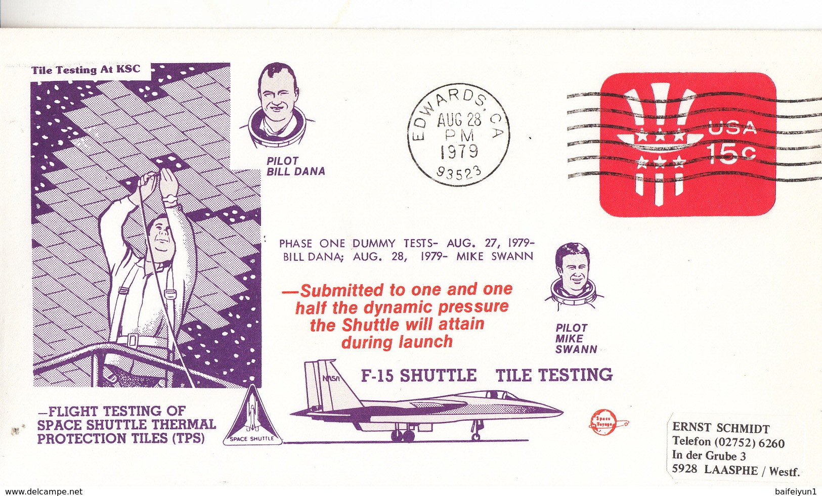 1979 USA Flight Testing Of Space Shuttle  Thermal Protection Tiles  Commemorative Cover - América Del Norte