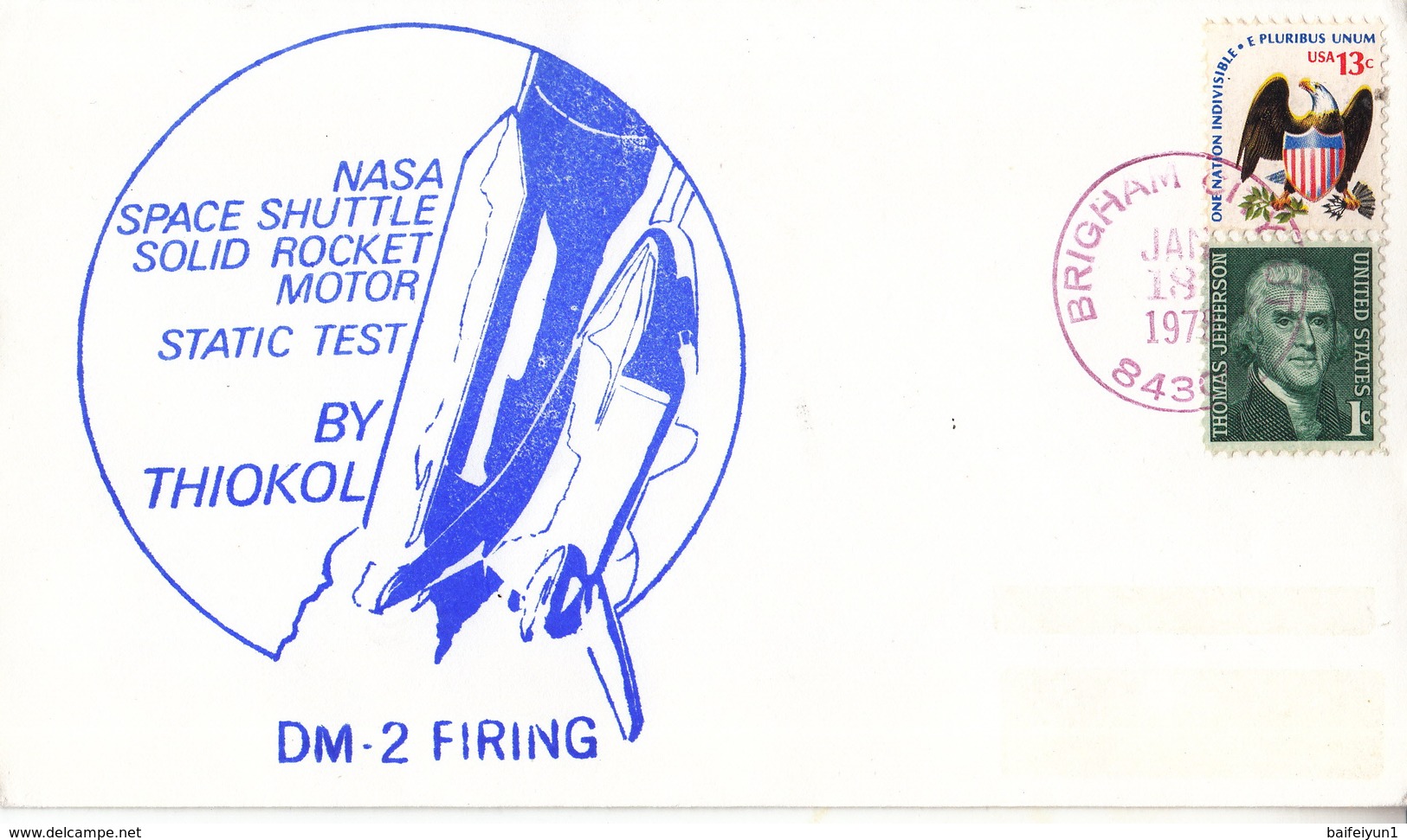 1978 USA  NASA Space Shuttle Solid Rocket Motor Static Test  Commemorative Cover - North  America