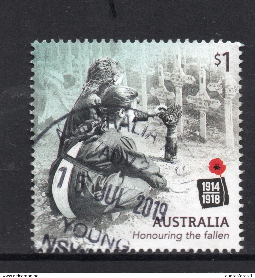 2018 AUSTRALIA WW I -  Honour The Fallen  VERY FINE POSTALLY USED $1 Sheet Stamp - Oblitérés