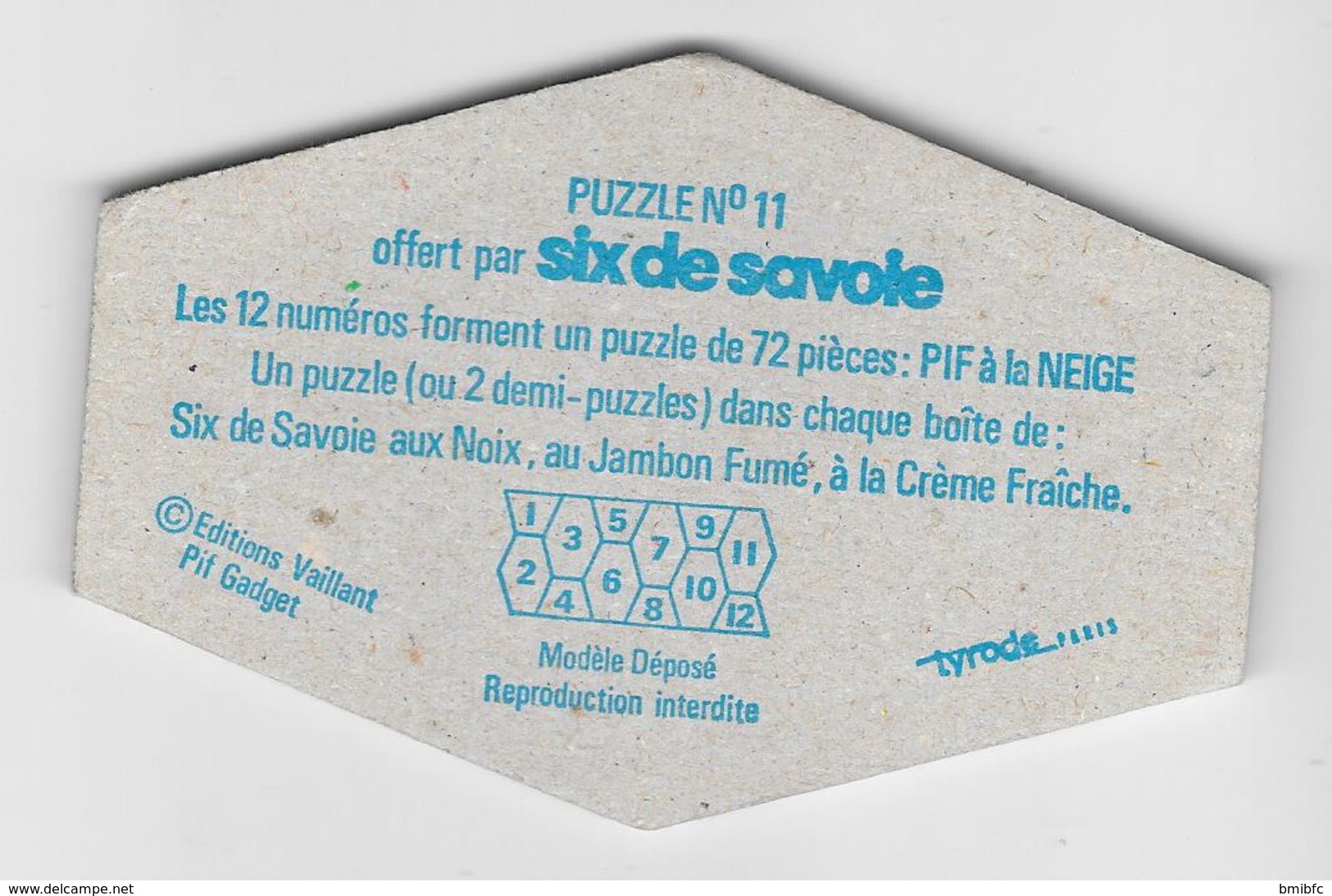 Puzzle N° 11- Offert Par Six De Savoie - PIF à La NEIGE - Puzzles