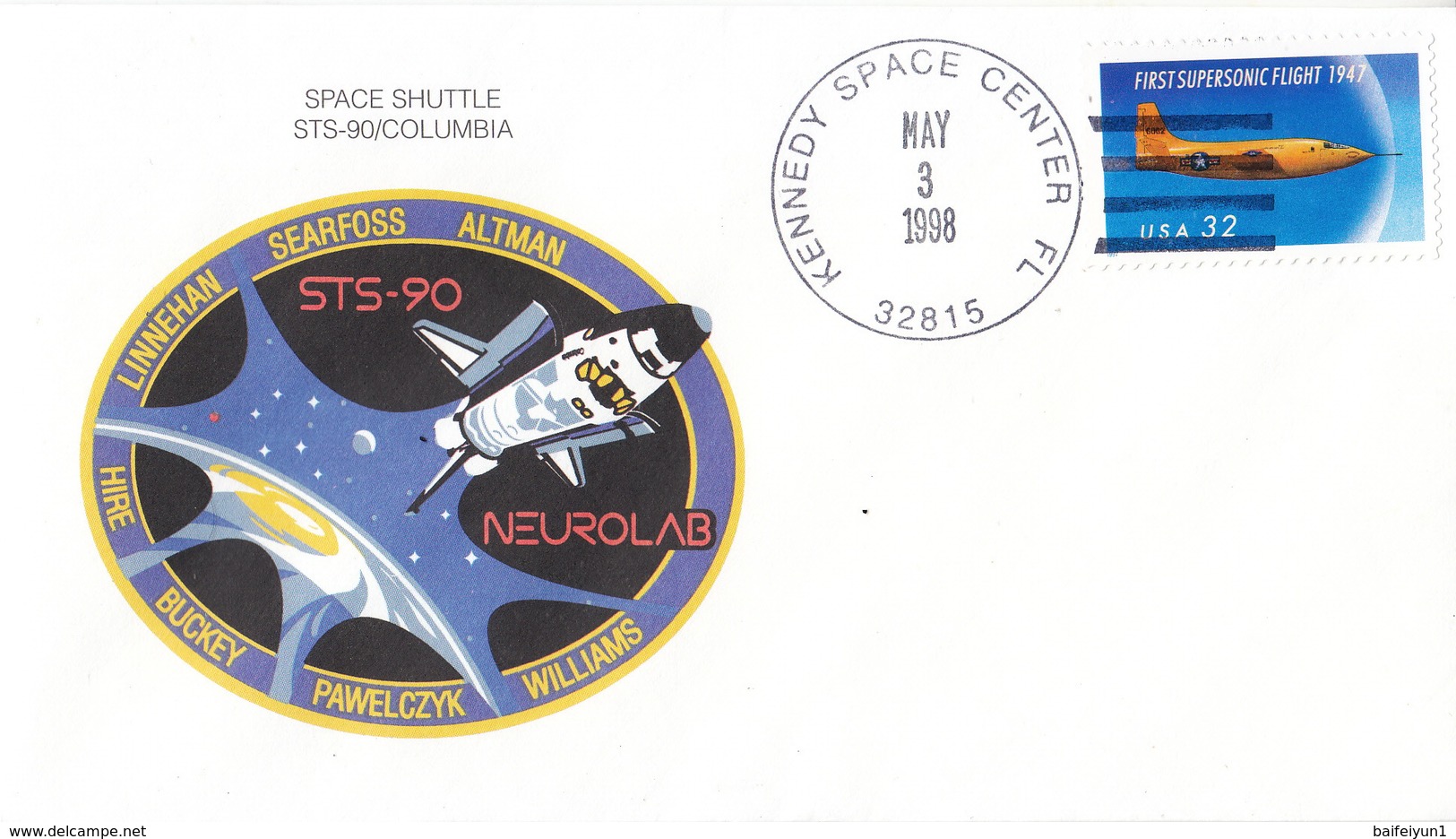 1998 USA  Space Shuttle Columbia STS-90  Commemorative Cover - North  America