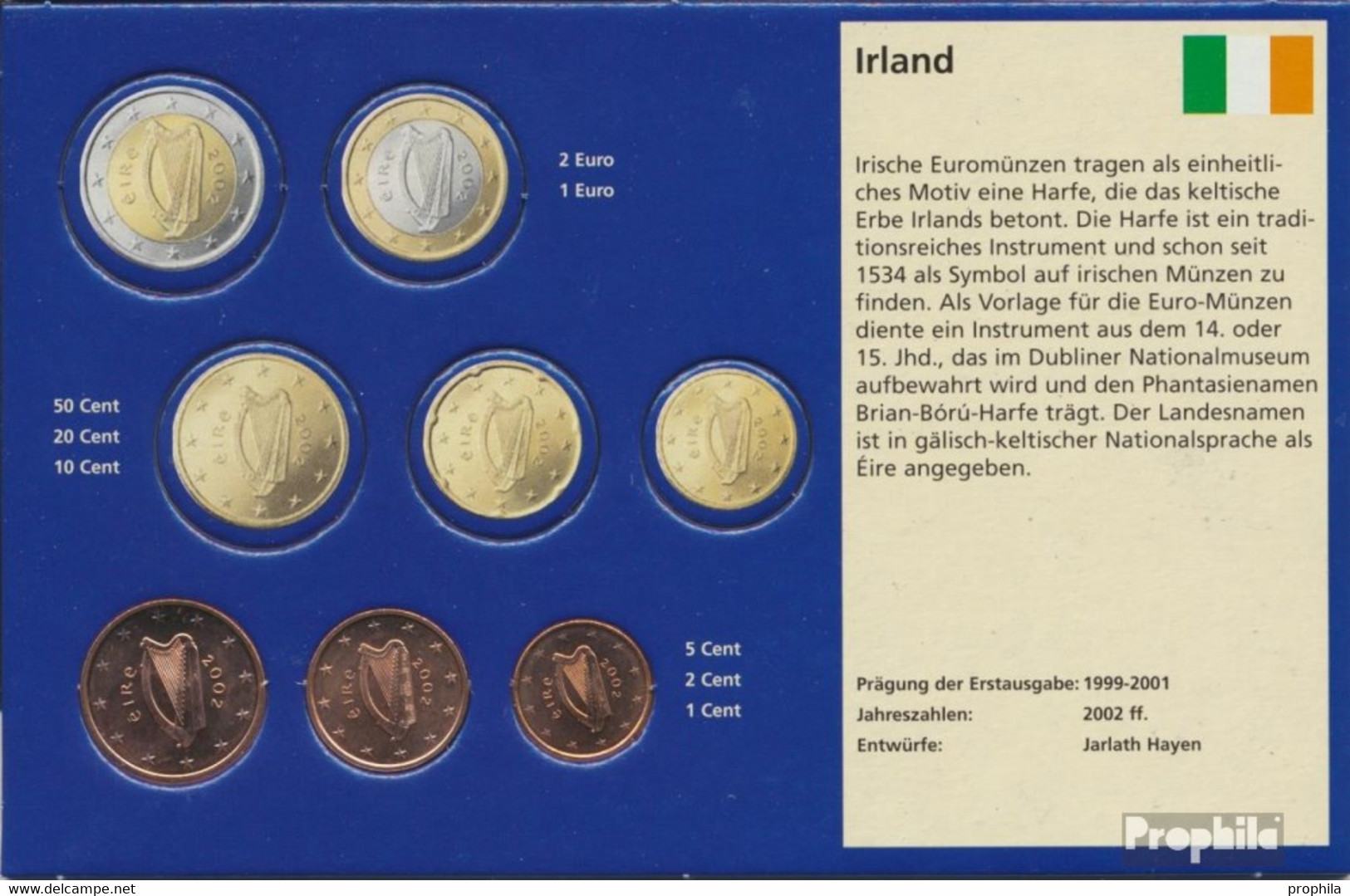 Irland IRL1 - 3 2002 Stgl./unzirkuliert Stgl./unzirkuliert 2002 Kursmünze 1,2 Und 5 Cent - Irland