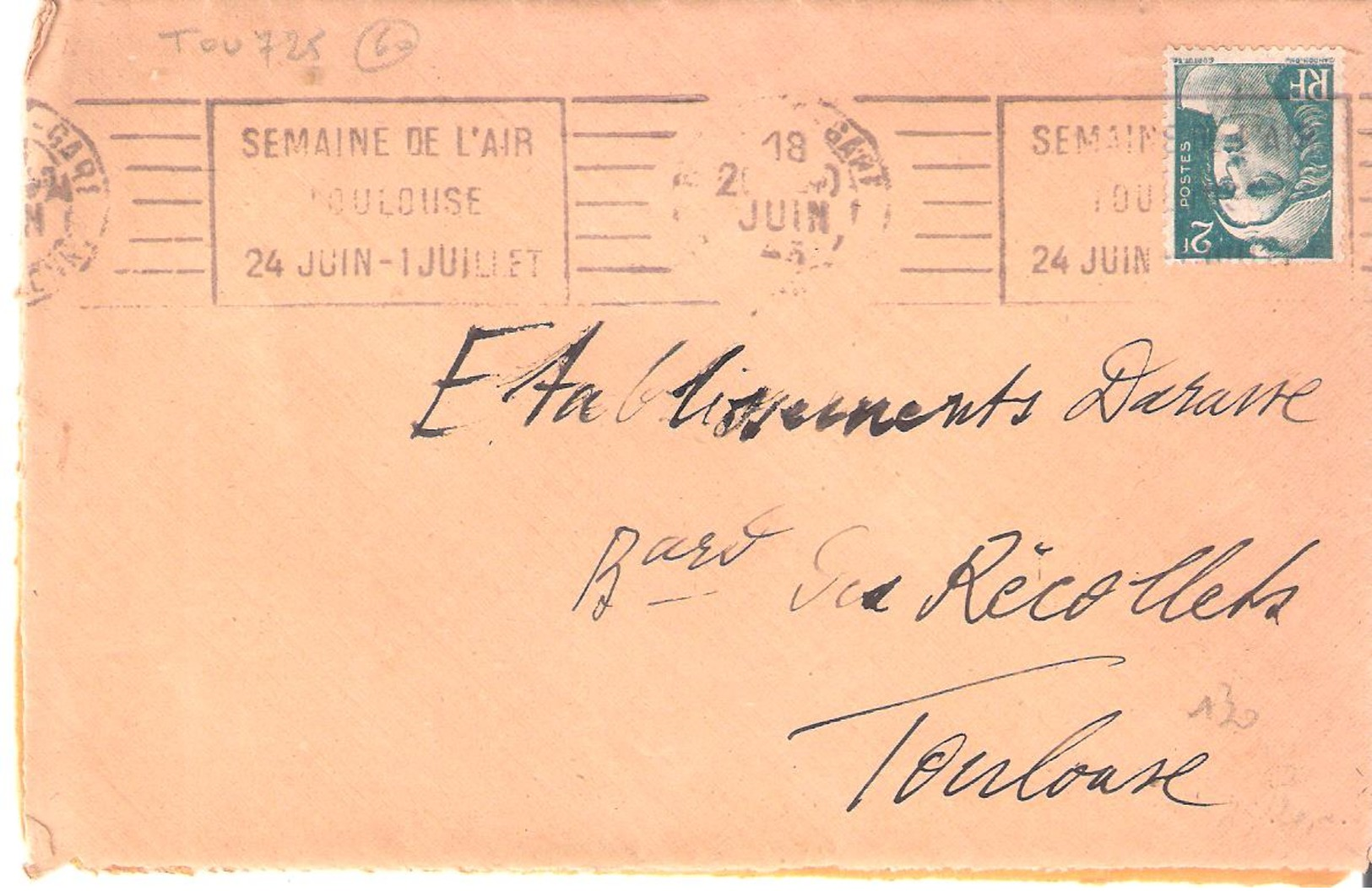 Haute Garonne :- TOULOUSE GARE Flamme SEMAINE DE L'AIR 24 JUIN-1 JUILLET - Mechanical Postmarks (Advertisement)