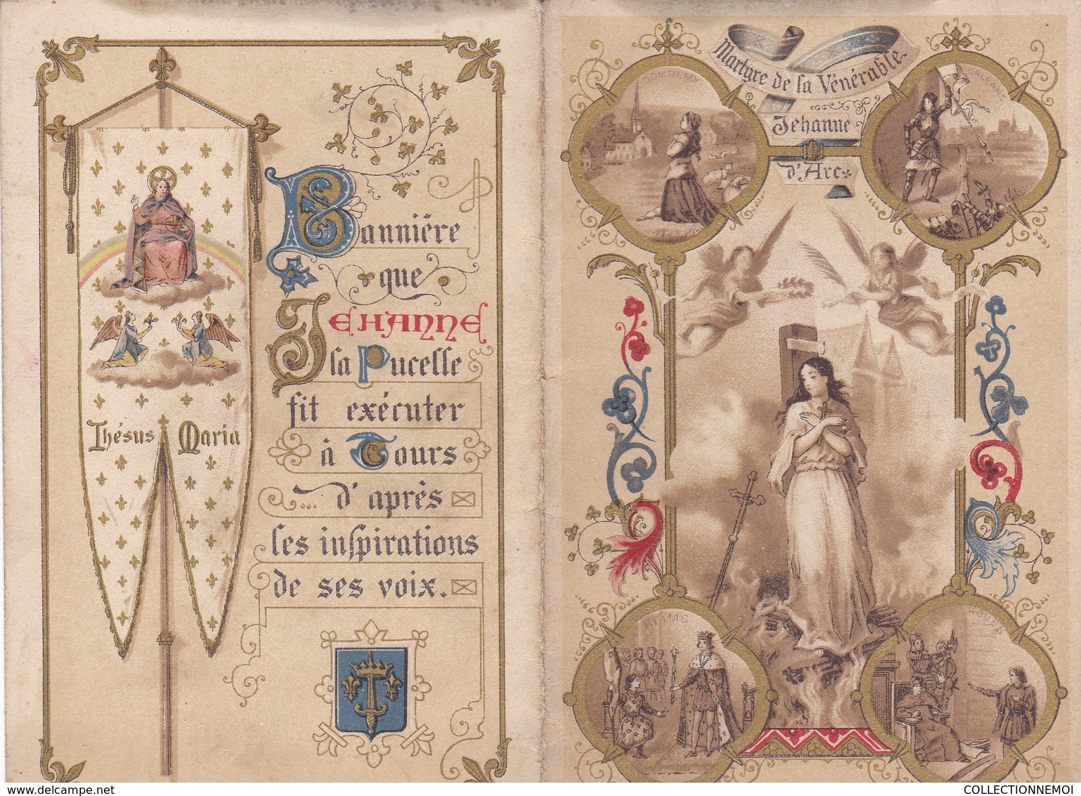 JEANNE D'ARC ,2 Documents , Carte Postale ,et Religieux   (lot 132) - Autres & Non Classés