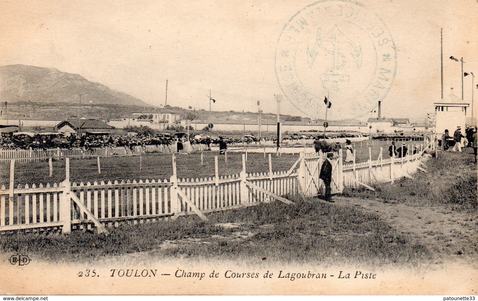 83 LA SEYNE HIPPODROME DE LAGOUBRAN LA PISTE CLICHE UNIQUE       + CACHET MARINE - La Seyne-sur-Mer