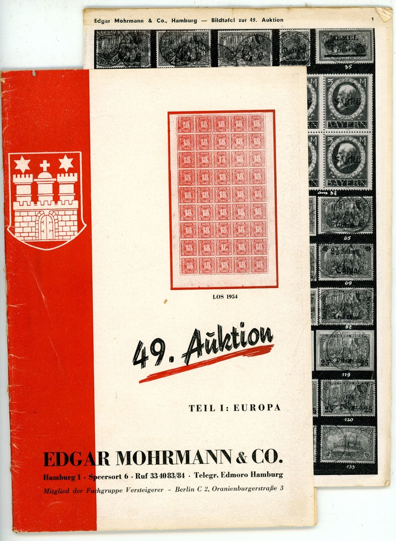 49. E. Mohrmann Auktion Hamburg 1943 - Früher Auktionskatalog - Auktionskataloge