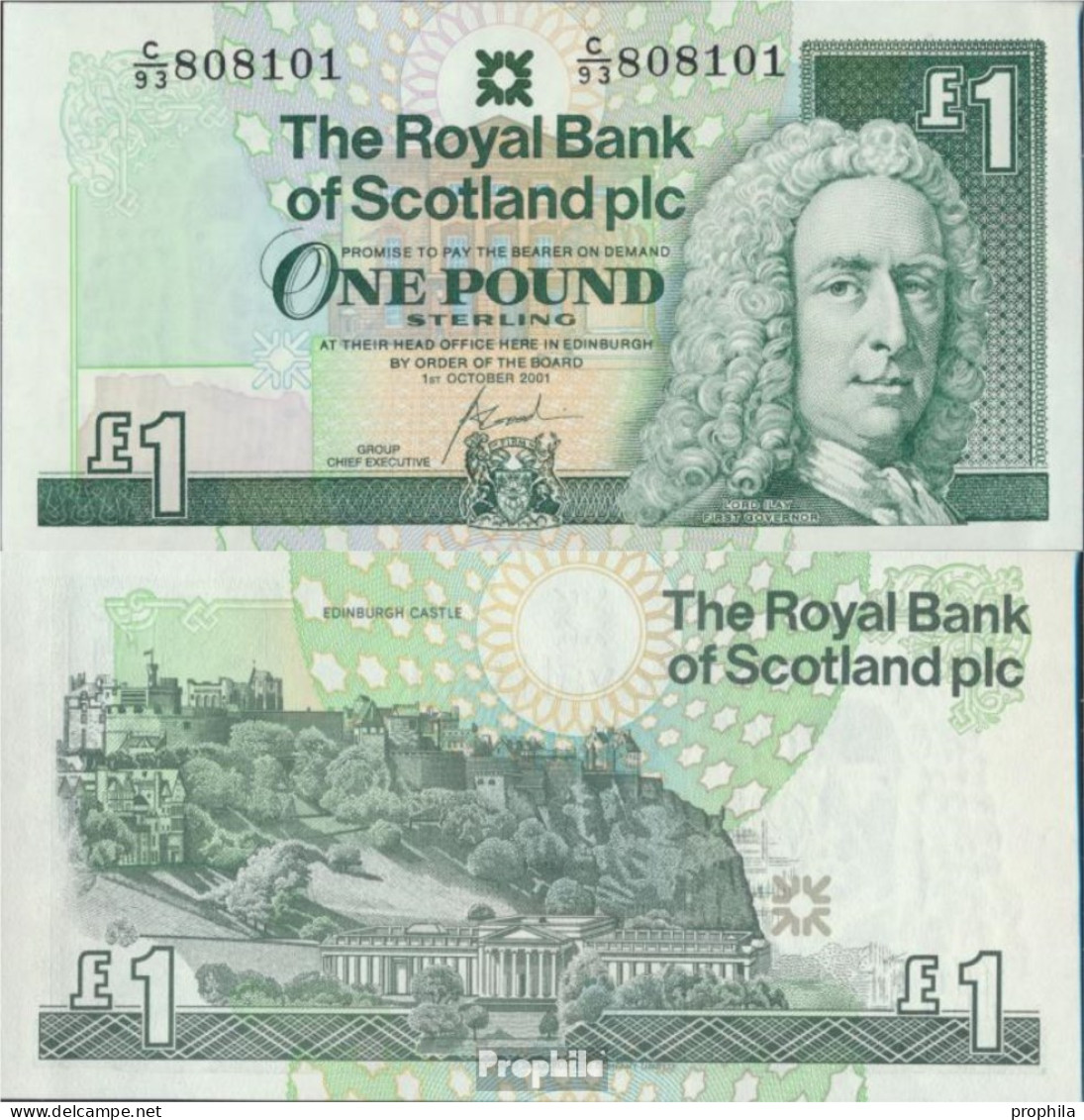 GB - Schottland Pick-Nr: 351e (2001) Bankfrisch 2001 1 Pound - 1 Pond