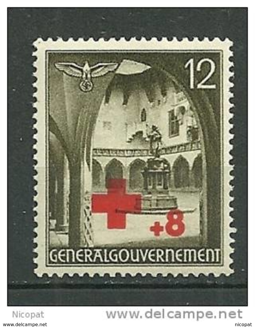 COUR DE L'INSTITUT COPERNIC à CRACOVIE, MNH ** , MONUMENT, CROIX ROUGE - Algemene Overheid