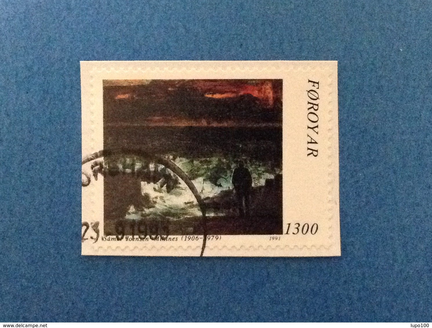 1991 FAROER FOROYAR FRANCOBOLLO USATO STAMP USED DIPINTO SAMAL JOENSEN MIKINES 1300 - Faroe Islands