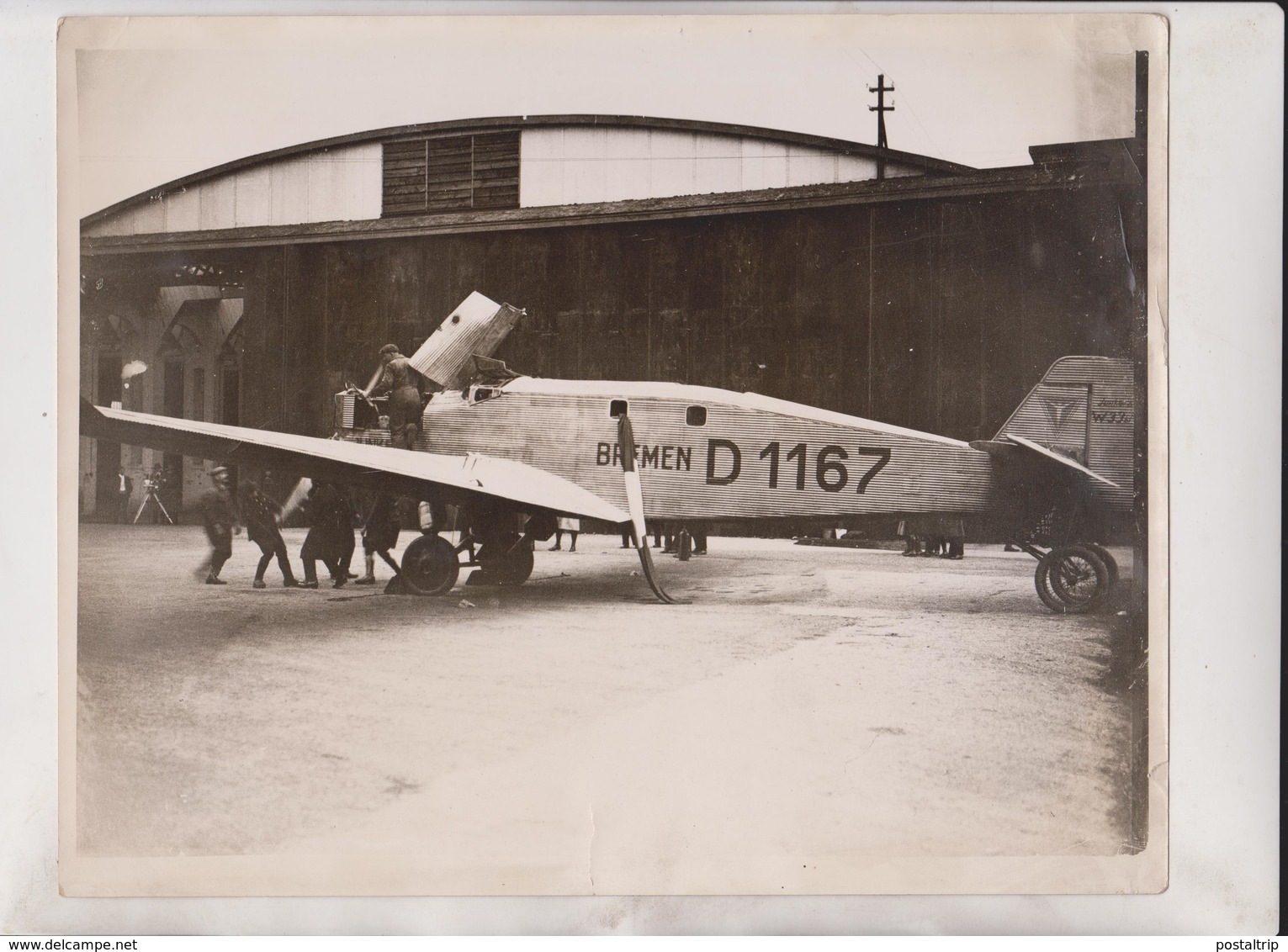 ATLANTIC FLYERS BRACE BAD WEATHER MONOPLANE BREMEN GERMAN CAPTAIN KOCHL IRISH FREE 25*20CM Fonds Victor FORBIN 1864-1947 - Aviación