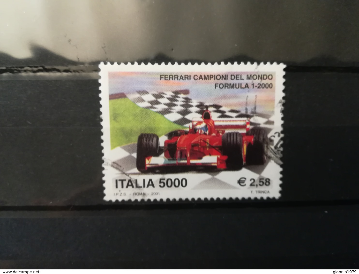 FRANCOBOLLI STAMPS ITALIA ITALY 2001 USED FERRARI CAMPIONE DEL MONDO F1 - 2001-10: Gebraucht