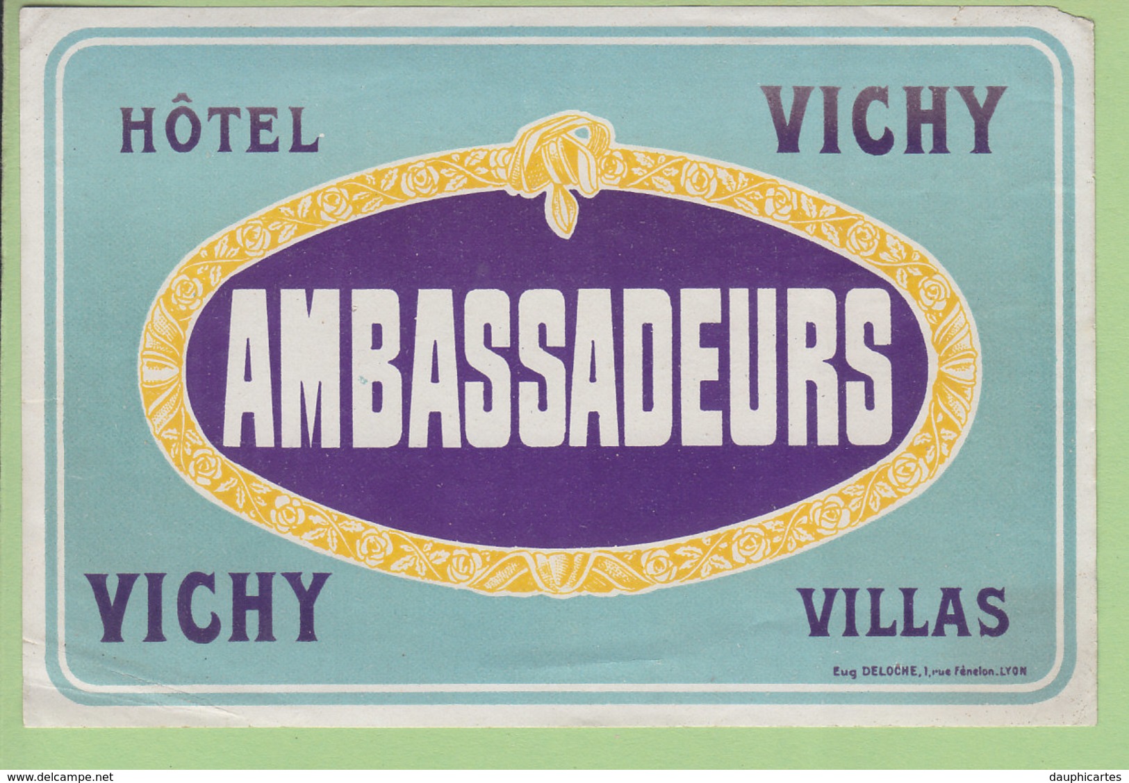 Etiquette Hôtel Ambassadeurs à Vichy. Villas. 2 Scans. - Etiquettes D'hotels