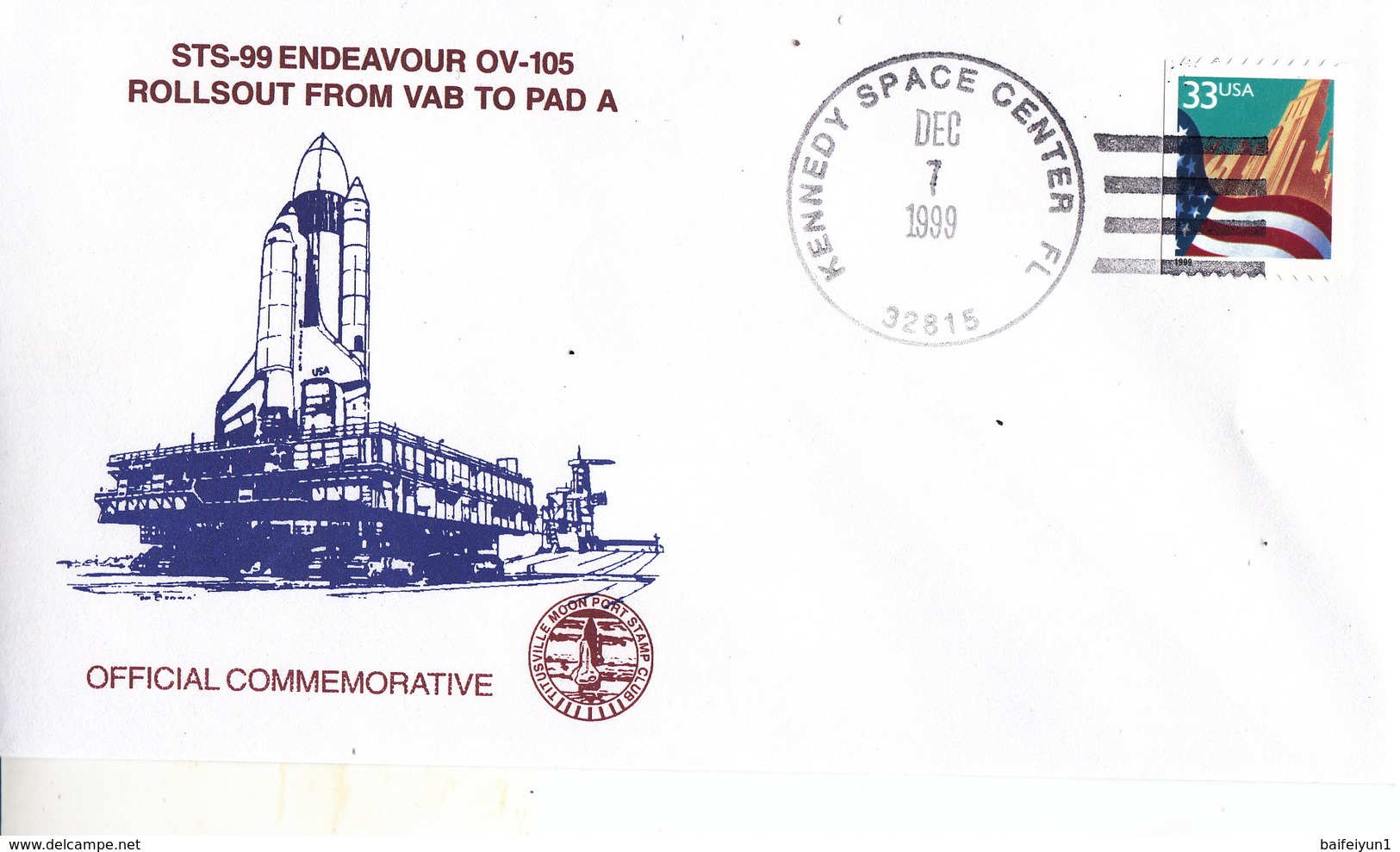 1999 USA  Space Shuttle Endeavour STS-99 Commemorative Cover - North  America