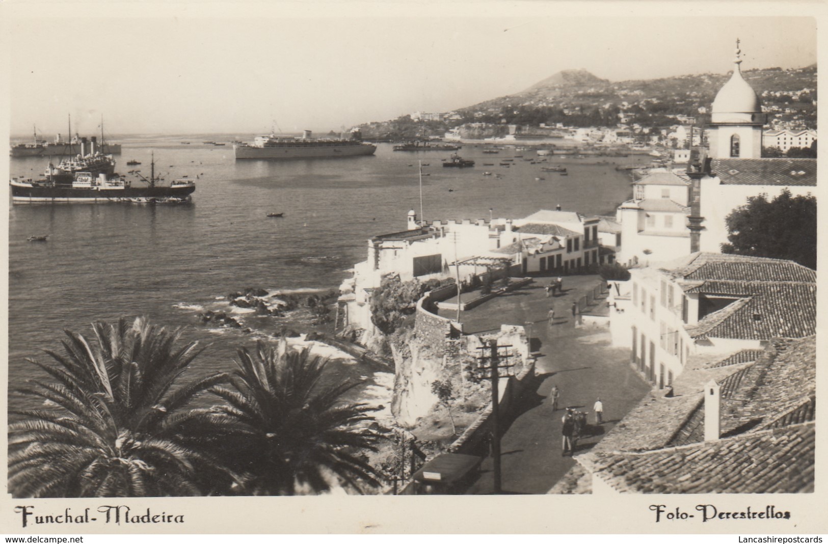 Postcard Funchal Madeira Ships In Harbour Real Photo My Ref  B13486 - Madeira