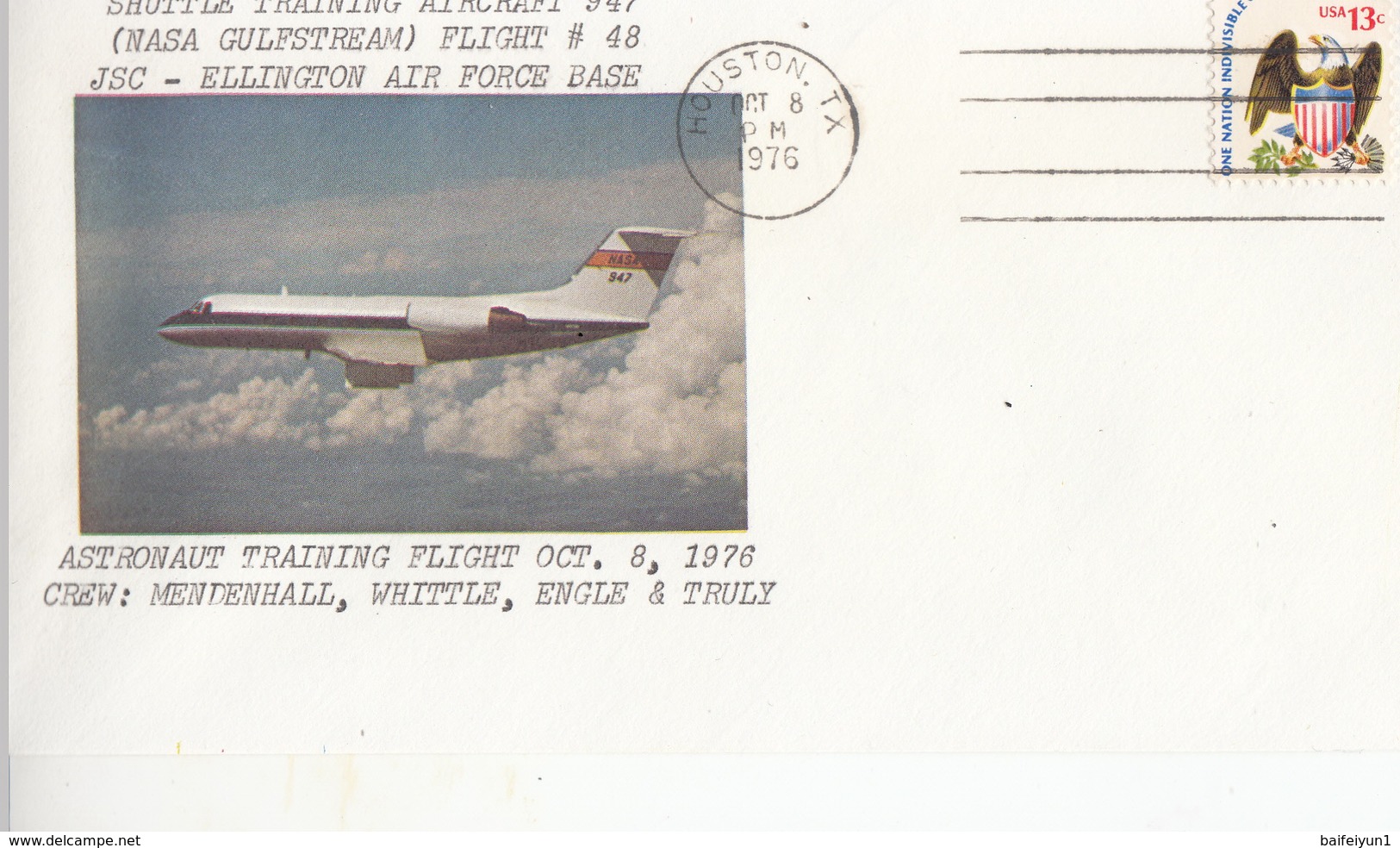 1976 USA  Space Shuttle  Training Aircraft Commemorative Cover - America Del Nord