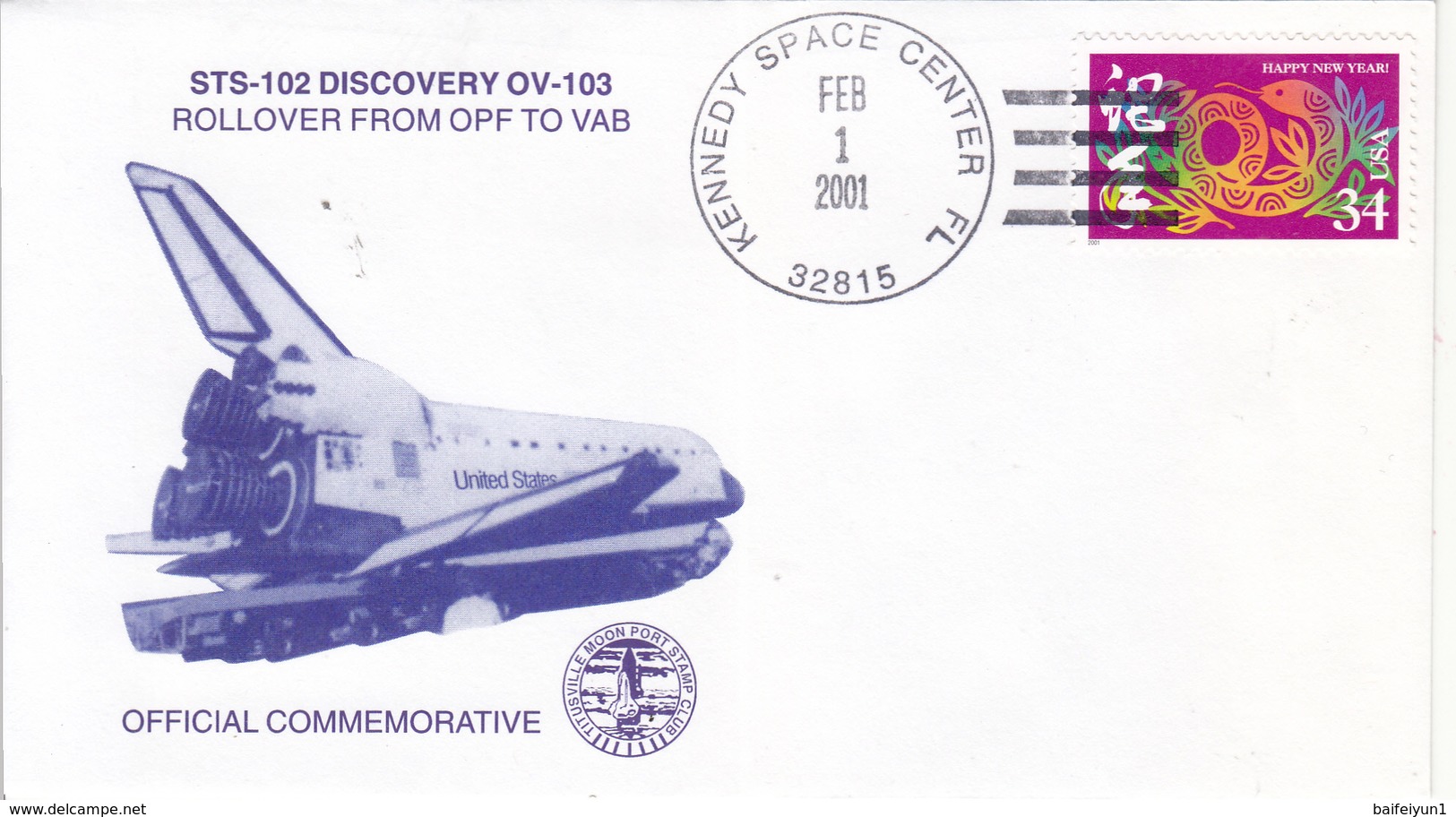 2001 USA  Space Shuttle Discovery STS-102 Commemorative Cover - North  America