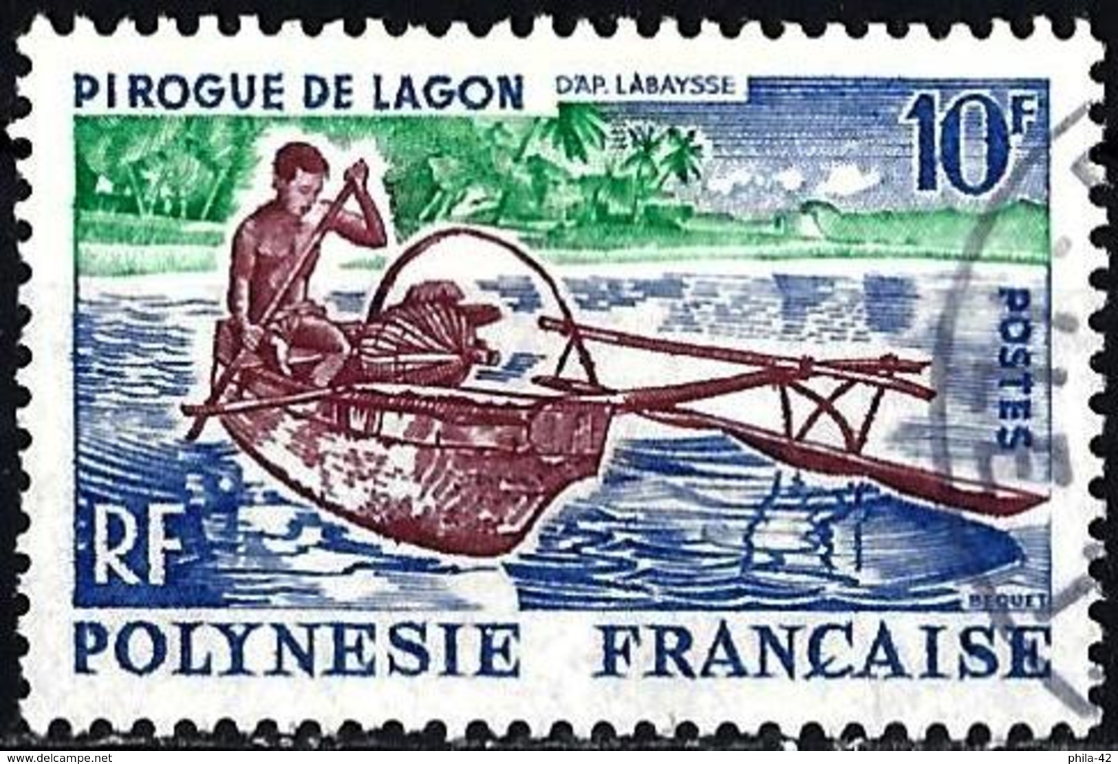 French Polynesia 1966 - Mi 56 - YT 36 ( Canoë ) - Used Stamps