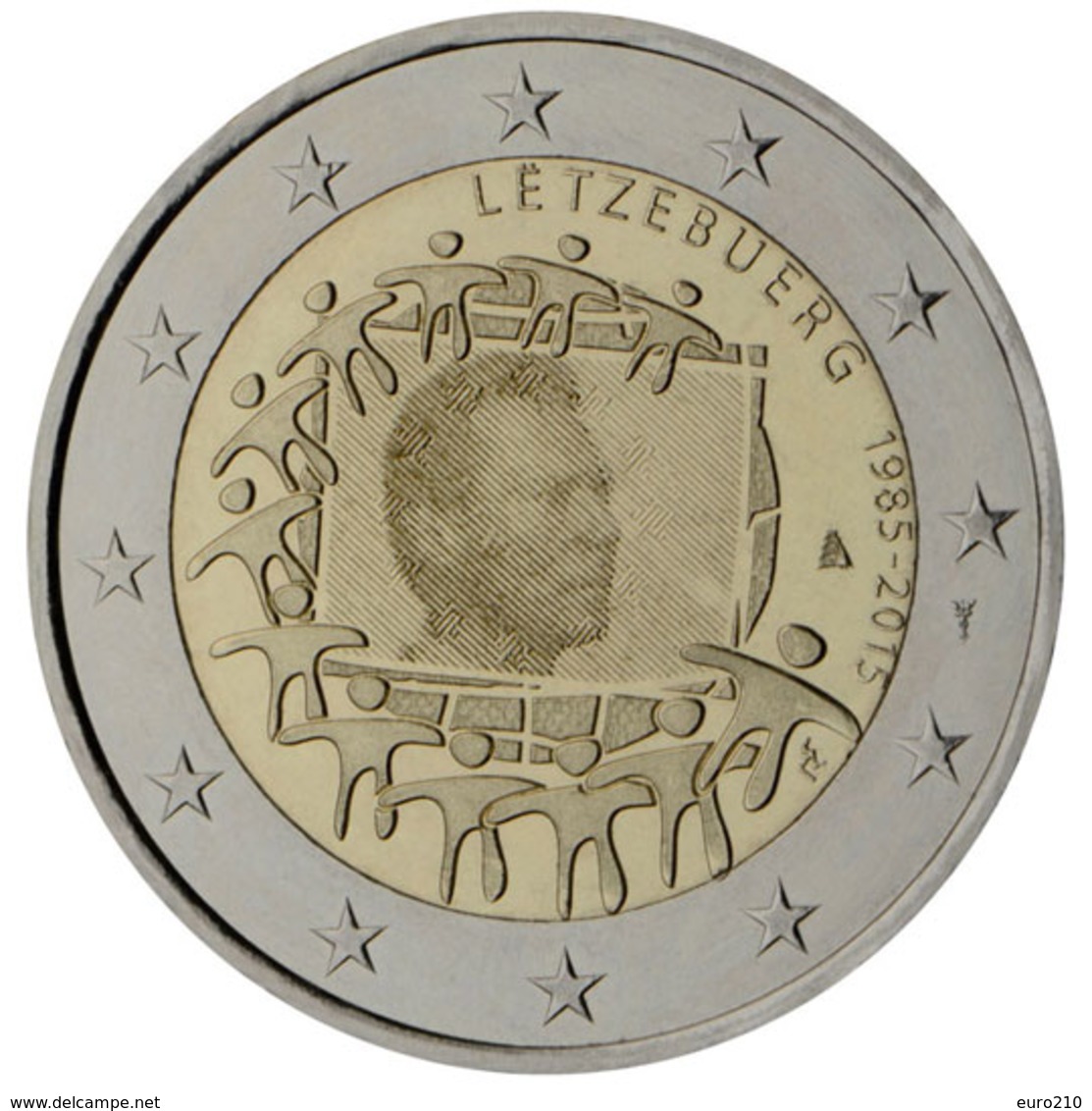 Luxemburg - 2 Euro Gedenkmünze 2015 - EU-Flagge - UNC Aus Rolle - Luxembourg