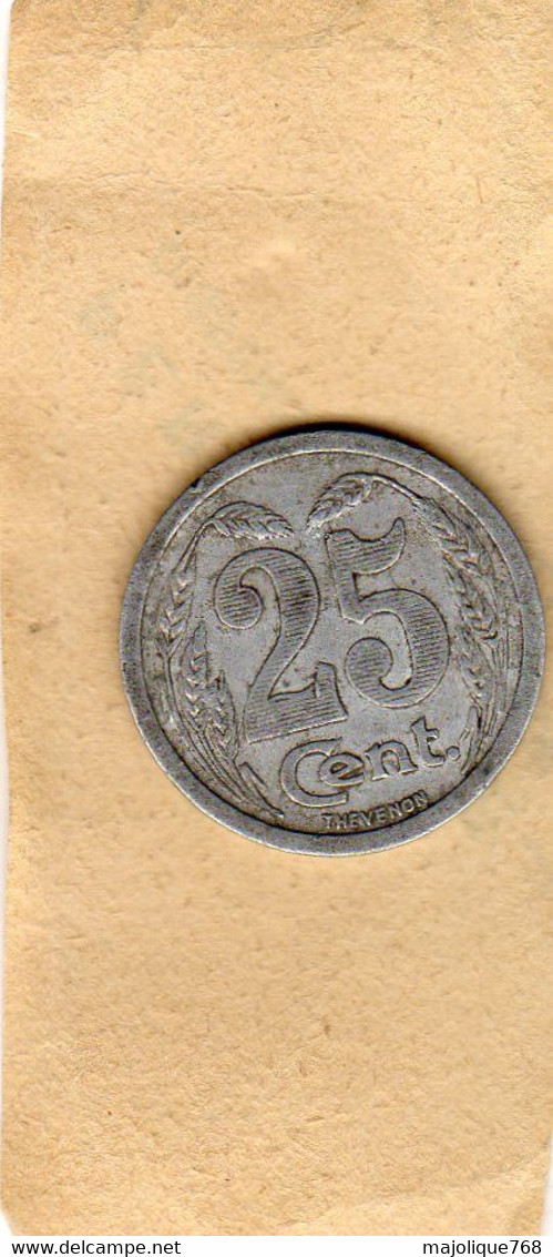 Jeton De 25 Centimes -chambre De Commerce D'Evreux 1921 Aluminium - Monétaires / De Nécessité