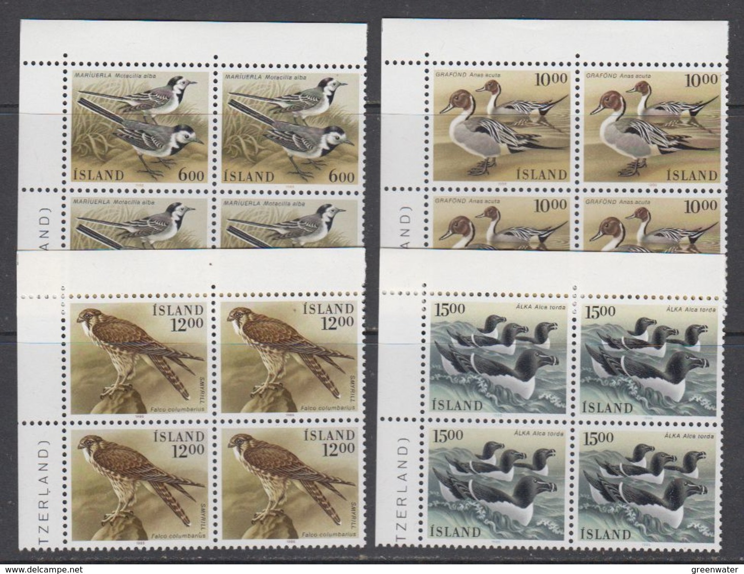 Iceland 1986 Birds 4v Bl Of 4 (corner) ** Mnh (44061A) - Ongebruikt