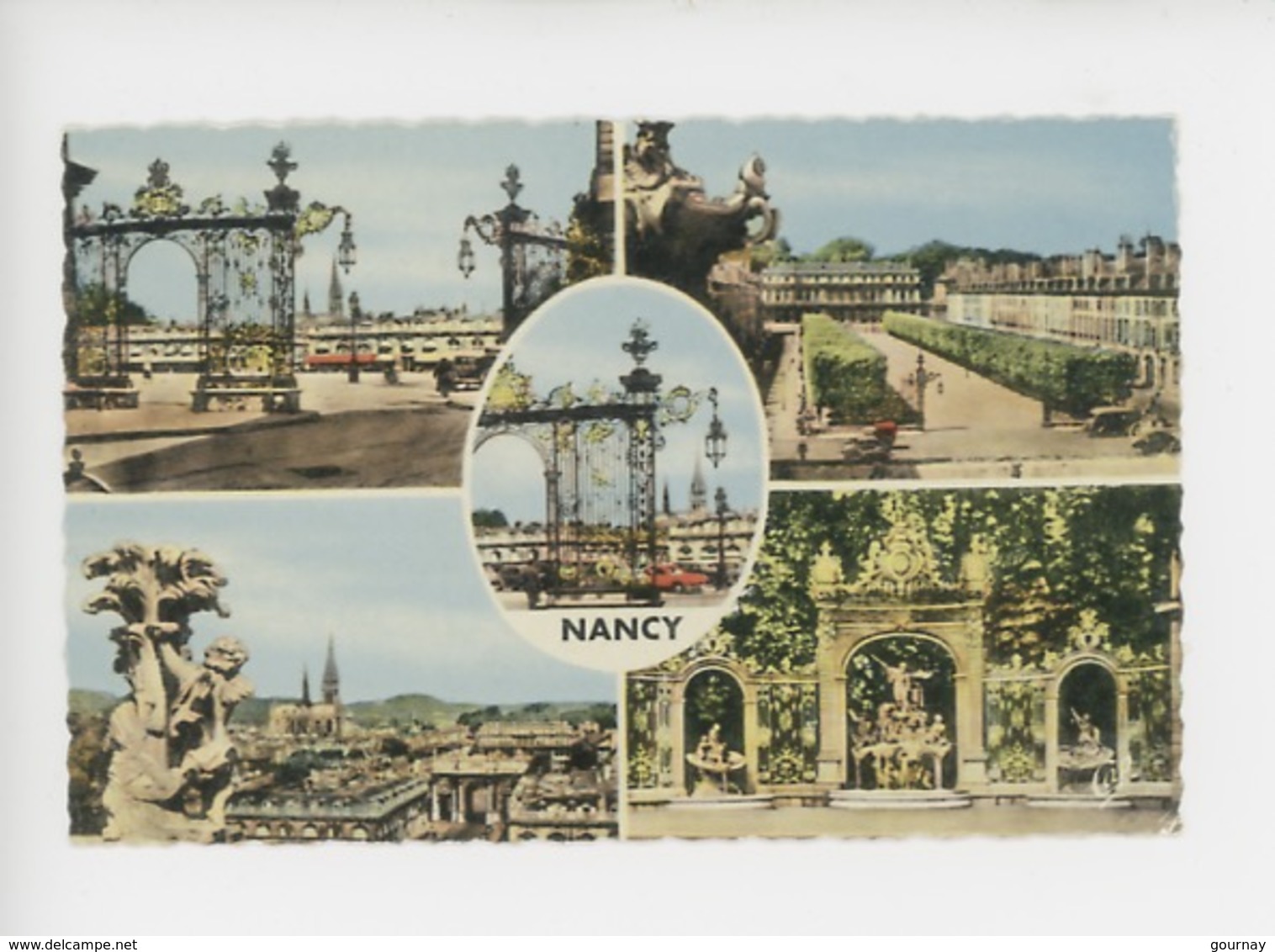 Nancy : Place Stanisla, Carrière, Grille Lamour, Fontaine Neptune, Vue Générale (cp Vierge N°1011) - Nancy