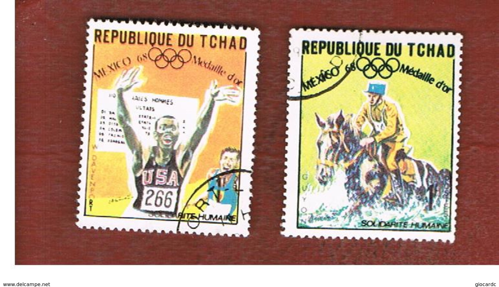 CIAD (CHAD) -  SG 247.252 - 1969  WORLD SOLIDARITY : GOLD MEDAL WINNERS MEXICO OLIMPICS   - USED ° - Ciad (1960-...)