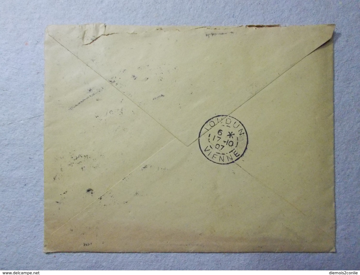 Marcophilie - Lettre Enveloppe Obliteration Timbre - Publicite Professionnelle 1907 (2457) - 1877-1920: Semi Modern Period
